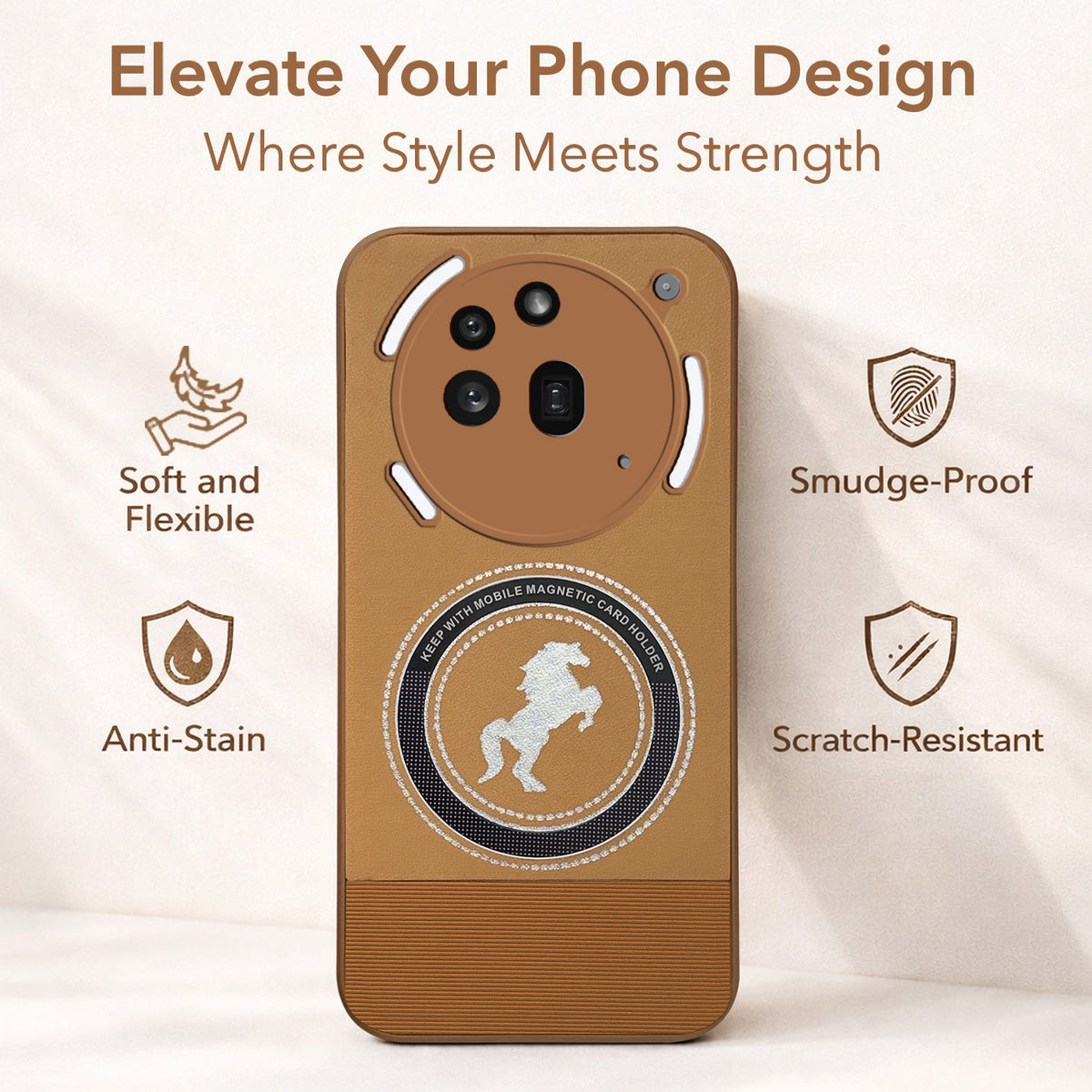 For Nothing Phone 3A Pro 5G Back Cover Case PU Leather Finish (Professional Minimalist Texture | MagSafe Compatile | Camera Protection | Sleek Sober Formal)