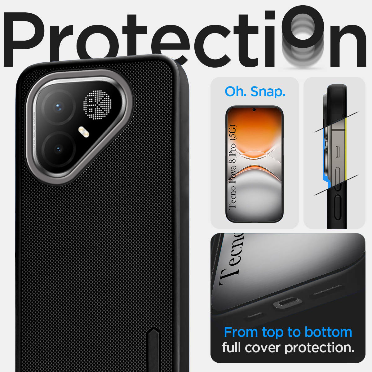 For Tecno Pova 8 Pro 5G Back Cover Case Rubberised (Textured Grip Design| Micro-Fiber Cloth Inside | Slim and Light Weight | Soft Touch and Feel)