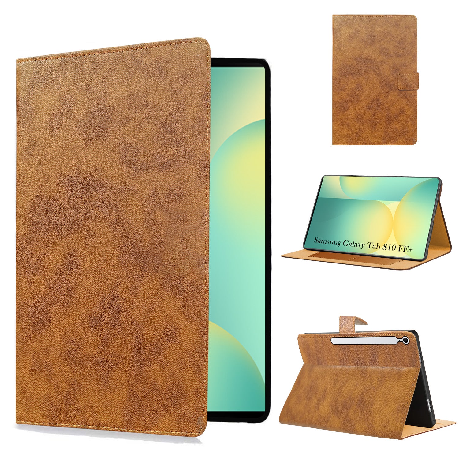 For Samsung Galaxy Tab S10 FE+ SM-X620/ X626/ X626B 13.1 Inch Flip Cover Folio Cover (PU Leather | Multi-Angle Smart Stand | Card Storage Slots | Silicone Back Pouch)