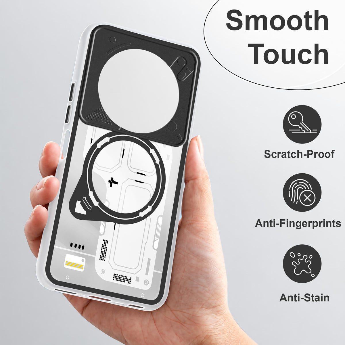For Redmi A4 5G | Xiaomi Redmi 14C Metallic Back Cover Case (Metallic Camera Protection & Buttons | Translucent Milky Shade | Hard Polycarbonate)