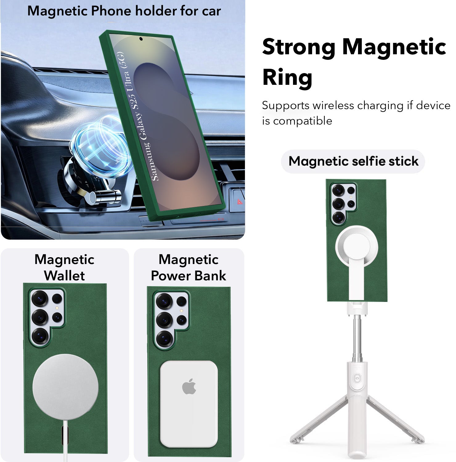 For Samsung Galaxy S25 Ultra Back Cover Case (Sleek Leather Finish | MagSafe Compatible Wireless Charging | Camera Bump Protection)