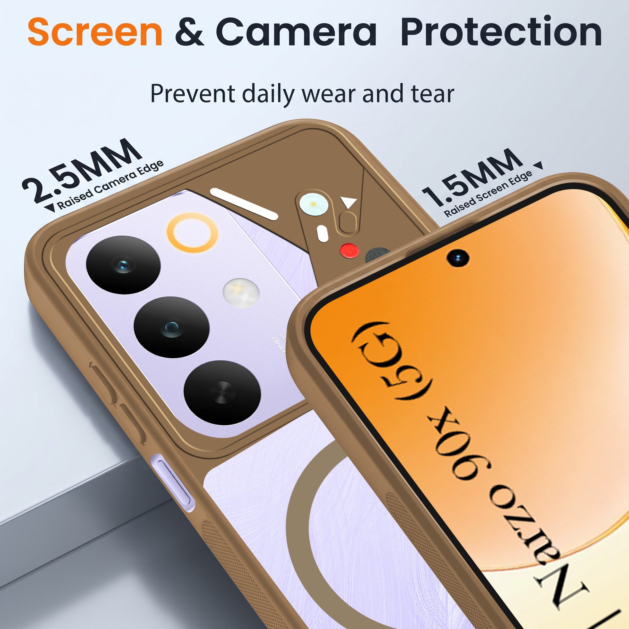 For Realme C85 5G | Realme Narzo 90x  Back Cover Case Lifetime Anti-Yellow Clear (Camera Protection | Side Grip | Wireless MagSafe Compatible)