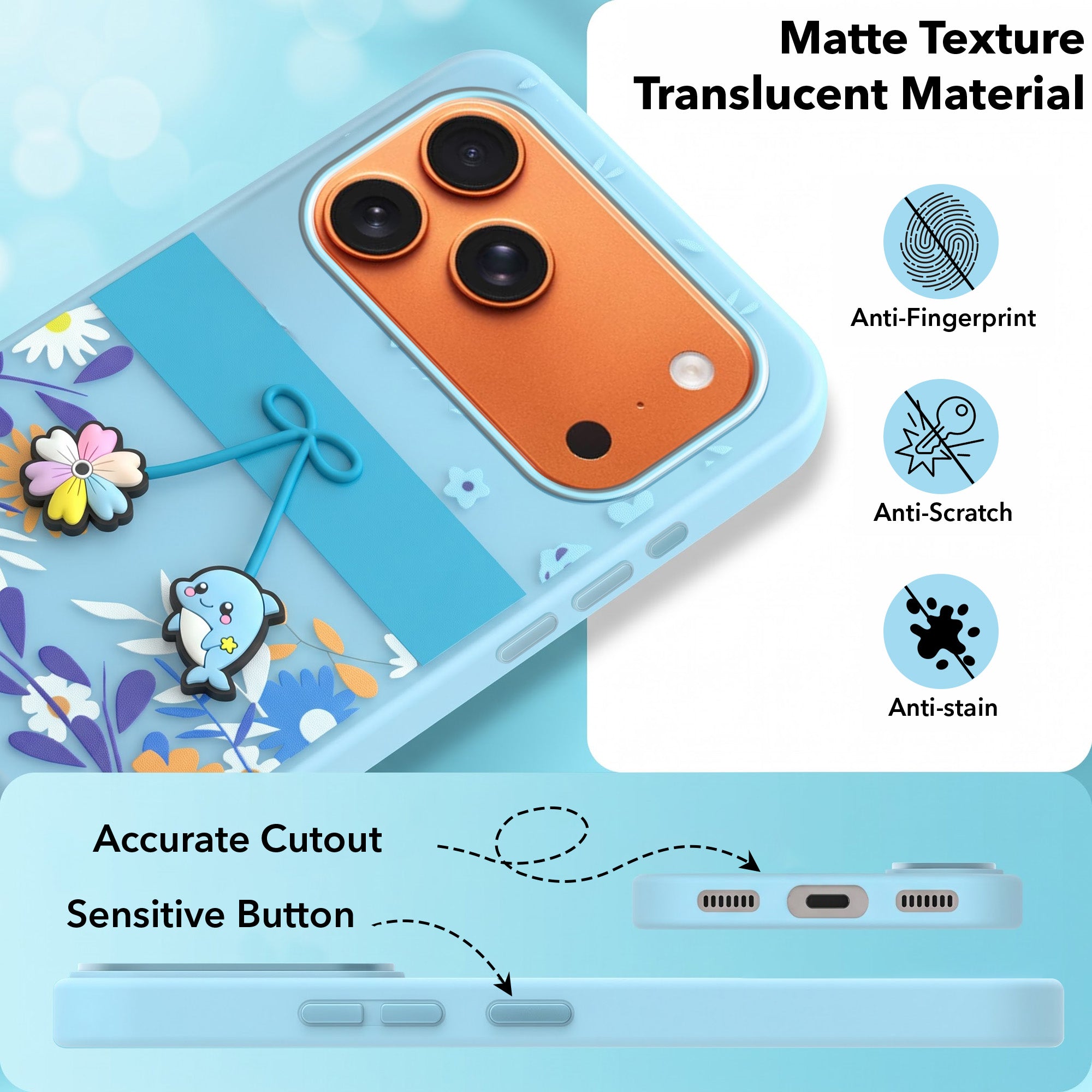 For Apple iPhone 17 Pro Max Back Cover Case (3D Cute Cartoons | Hard Back Side Soft | Matte Premium Finish | HD Printing)