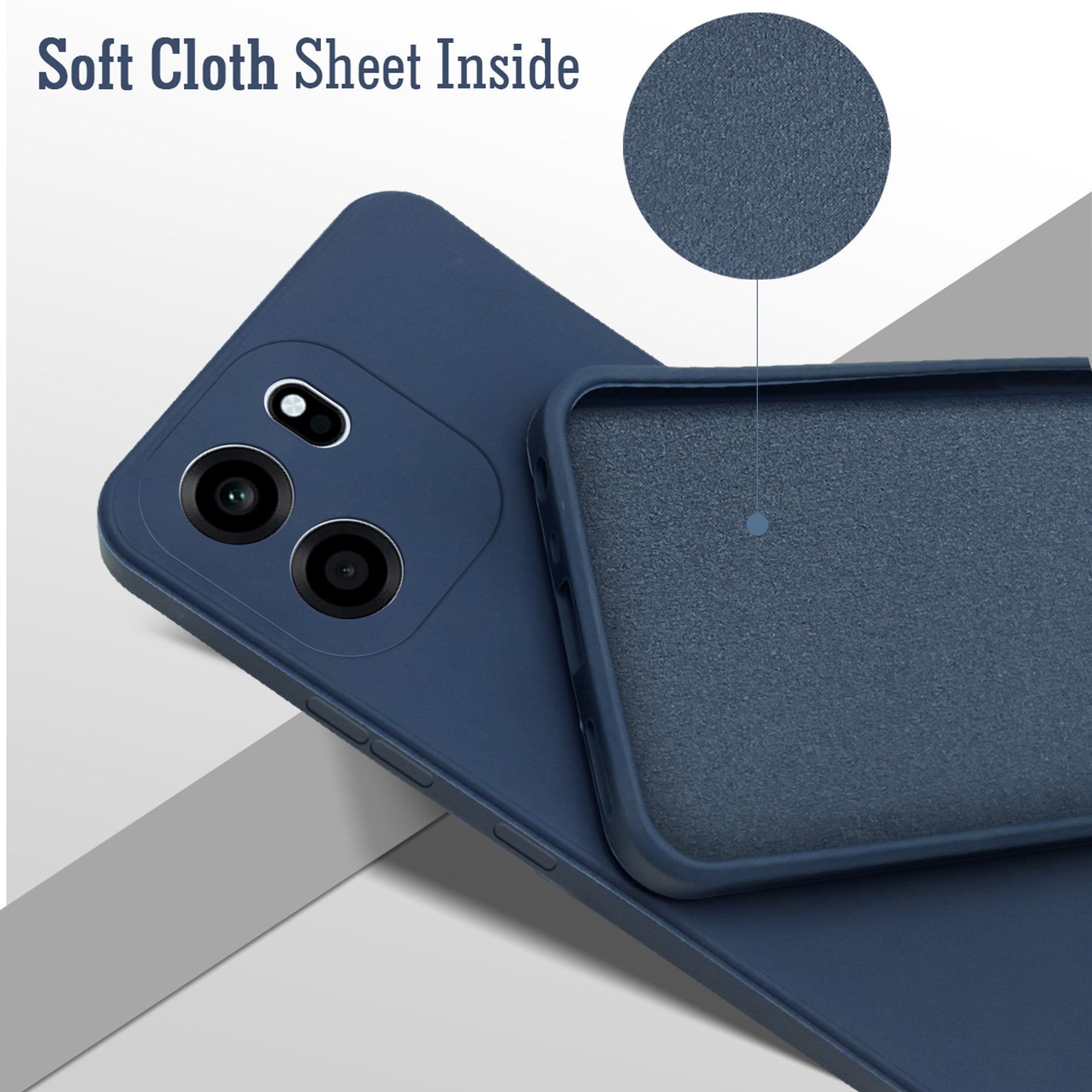 For Oneplus Nord CE 6 Back Cover Case (Matte Finish Silicone with Inside Fiber cloth)