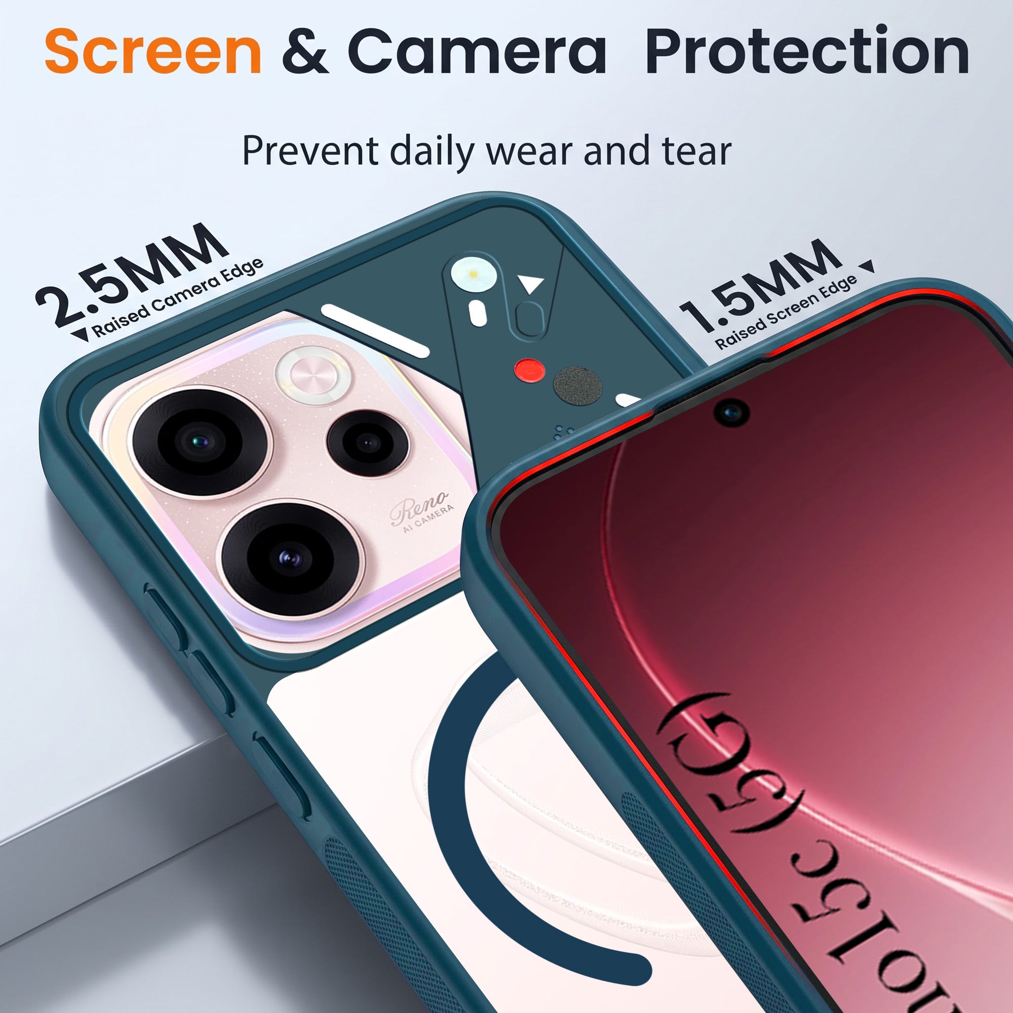 For Oppo Reno 15c Back Cover Case Lifetime Anti-Yellow Clear (Camera Protection | Side Grip | Wireless MagSafe Compatible)