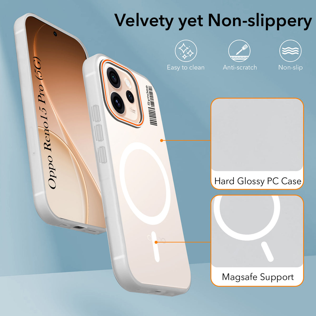 For Oppo Reno15 Pro 5G | Oppo Reno 15 Pro 5G Back Cover Case (Soft Touch | Camera Bump Protection | MagSafe Compatible | Matte Finish)