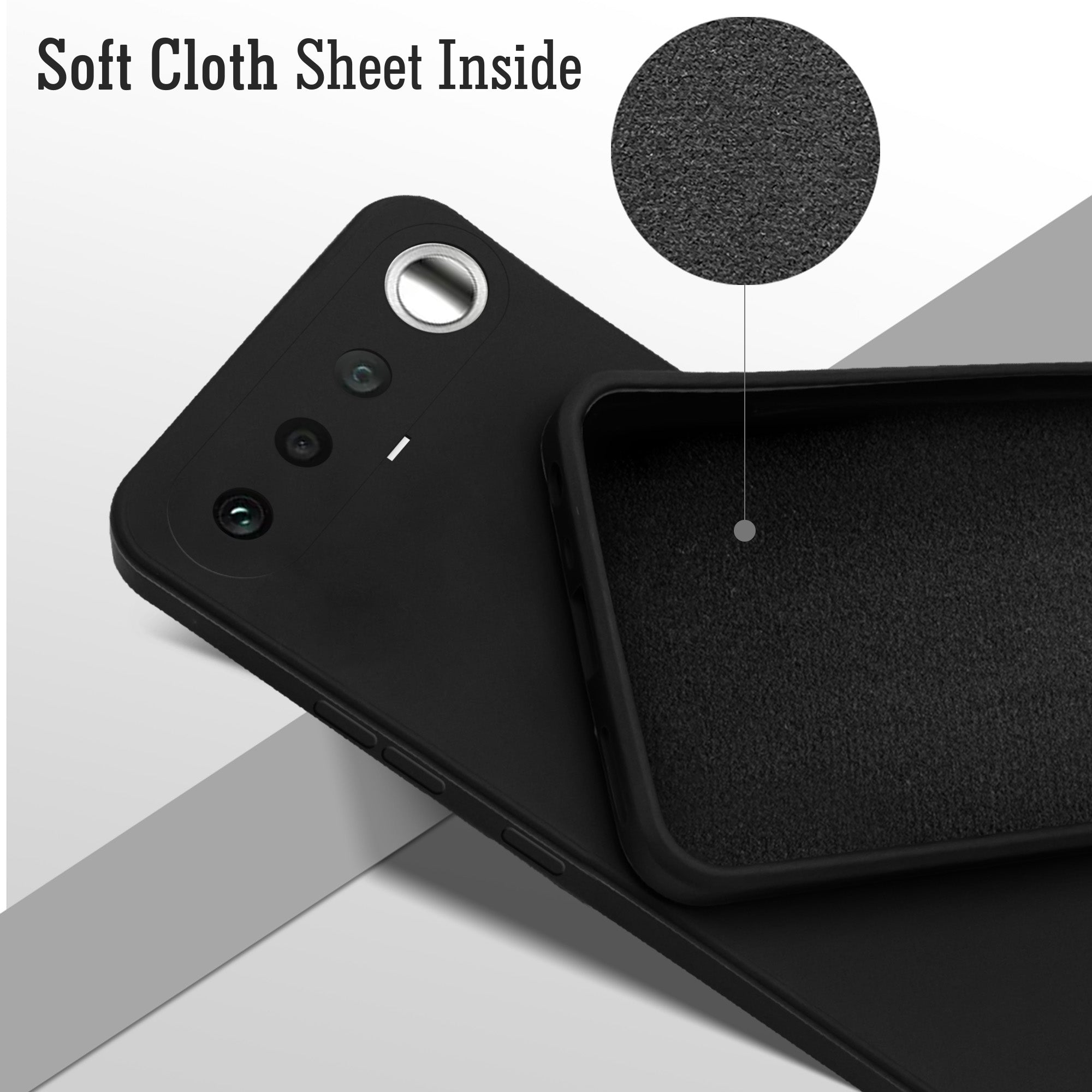 For Realme 16 Back Cover Case (Matte Finish Silicone with Inside Fiber cloth)