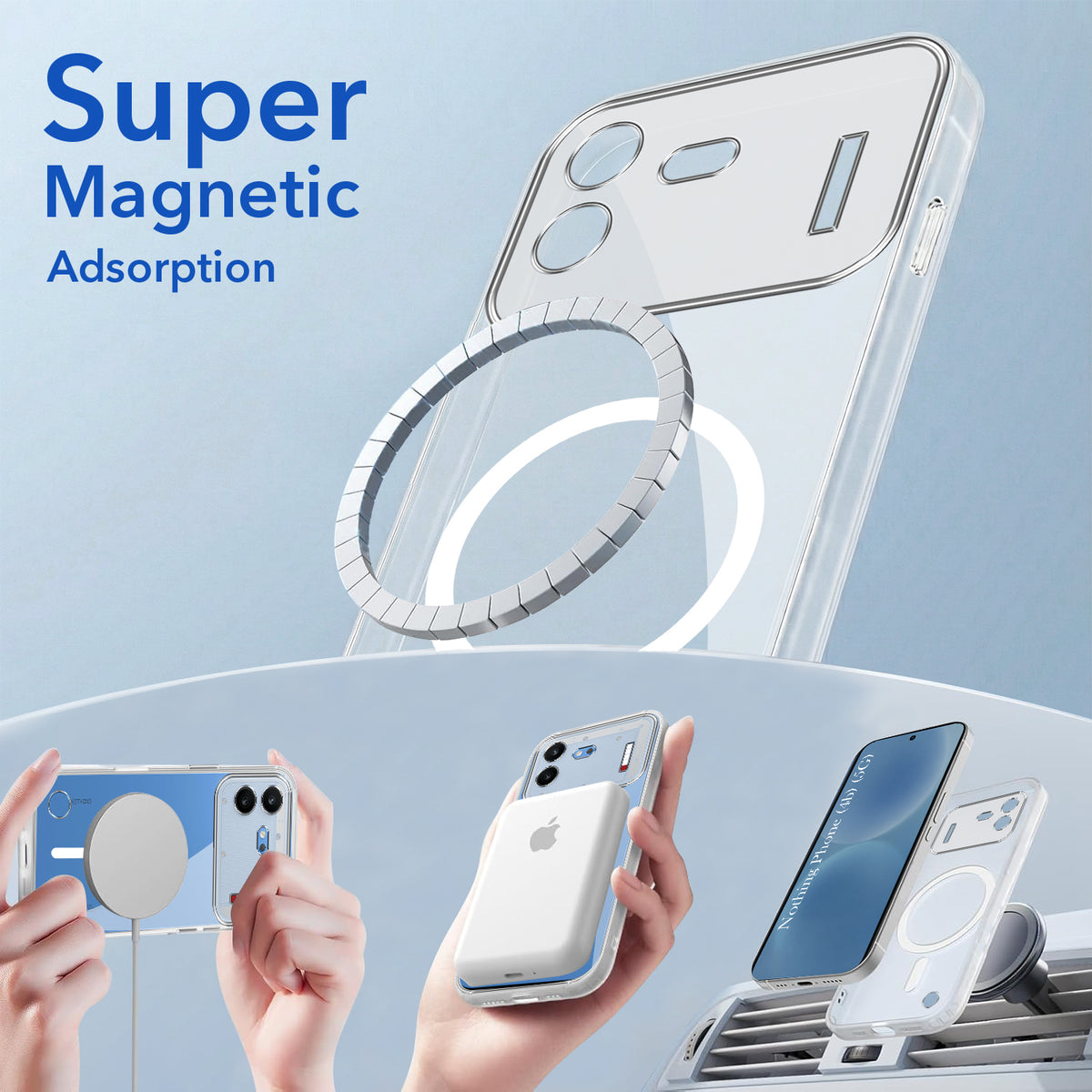 For Nothing Phone 4B 5G Back Cover Shockproof Crystal-Clear (Magsafe Wireless Support | Drop & Camera Protection | Hard Polycarbonate)