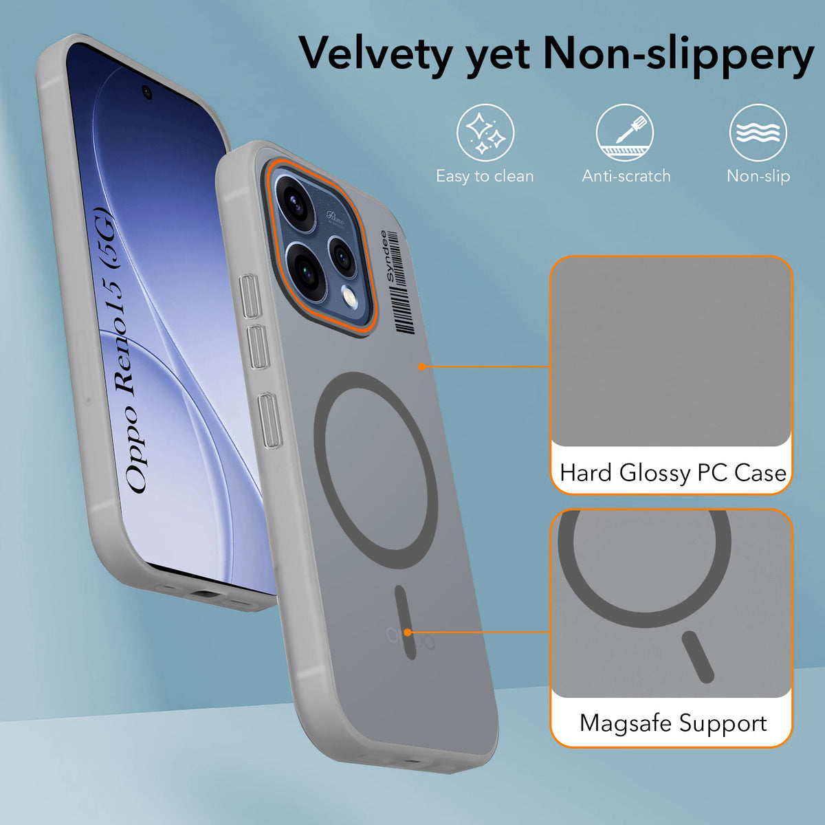 For Oppo Reno15 5G | Oppo Reno 15 5G Back Cover Case (Soft Touch | Camera Bump Protection | MagSafe Compatible | Matte Finish)