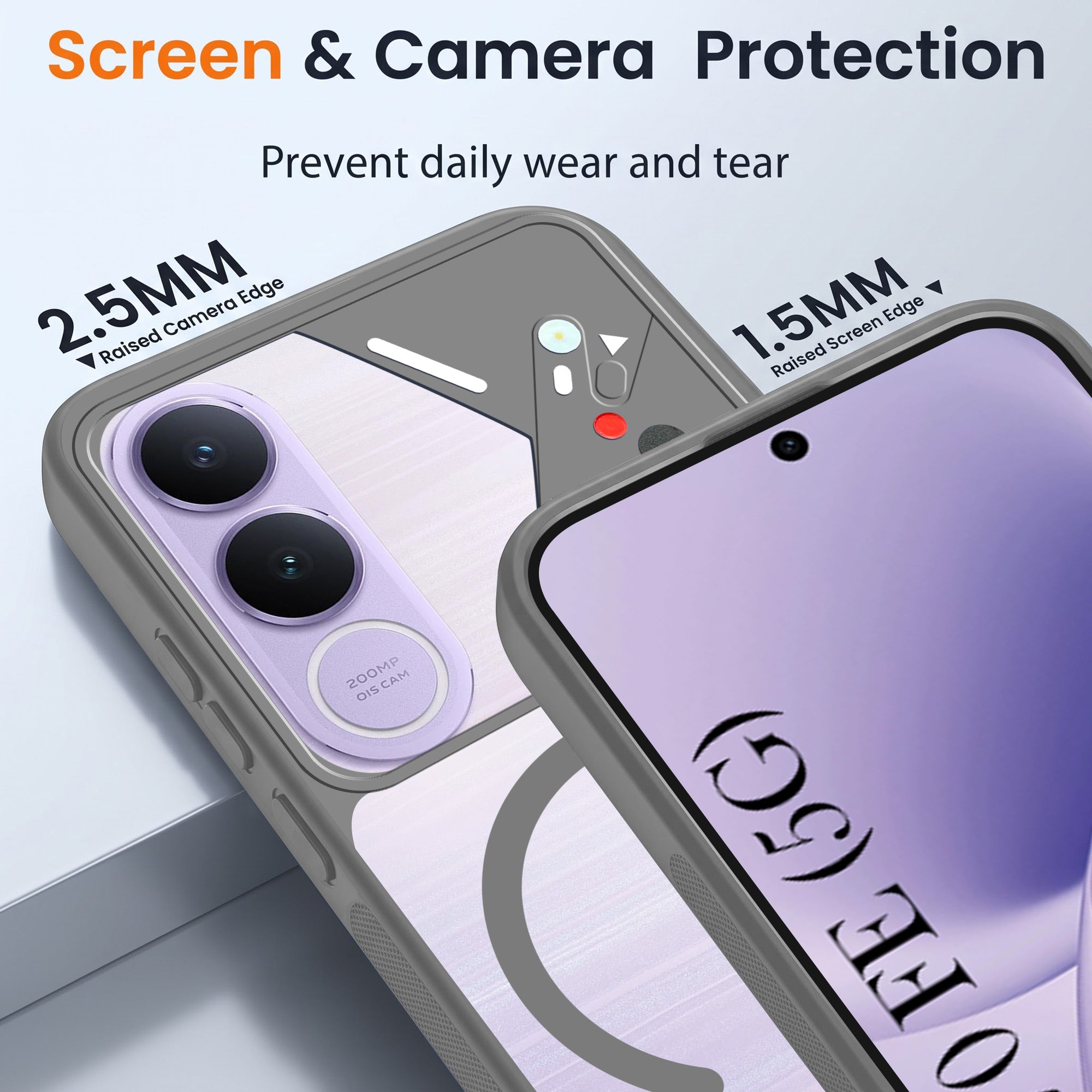 For Vivo V70 FE 5G Back Cover Case Lifetime Anti-Yellow Clear (Camera Protection | Side Grip | Wireless MagSafe Compatible)