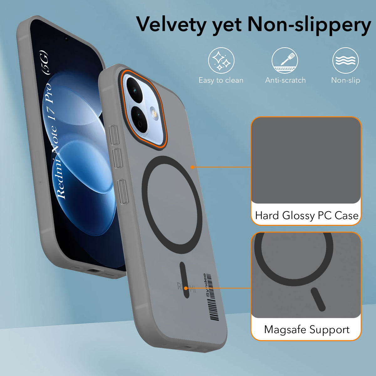 For Redmi Note 17 Pro 5G Back Cover Case (Soft Touch | Camera Bump Protection | MagSafe Compatible | Matte Finish)