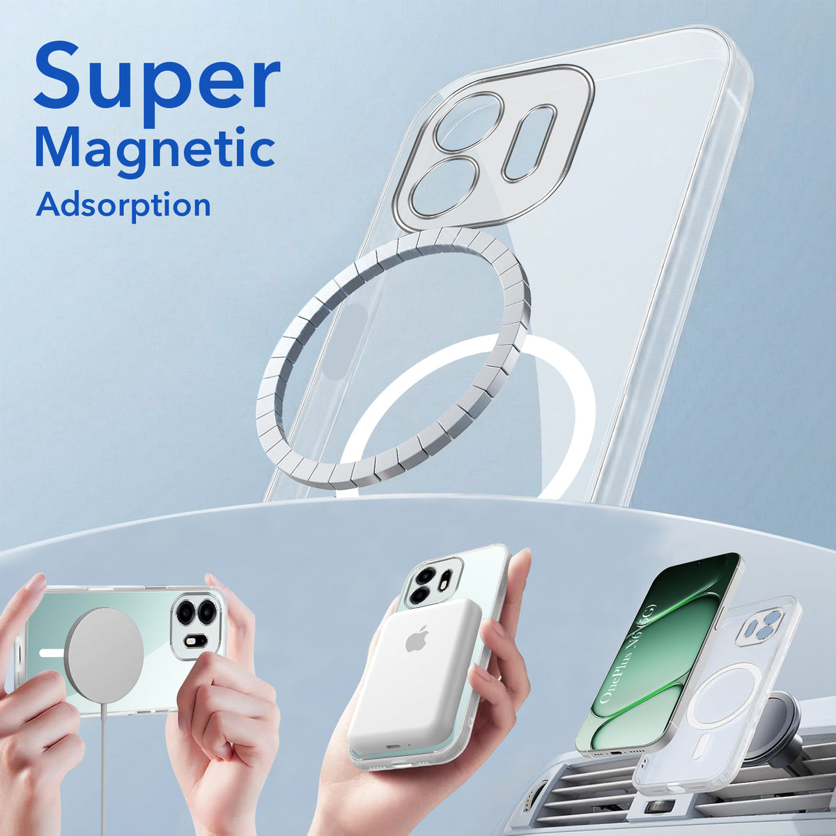 For OnePlus N6 Back Cover Shockproof Crystal-Clear (Magsafe Wireless Support | Drop & Camera Protection | Hard Polycarbonate)