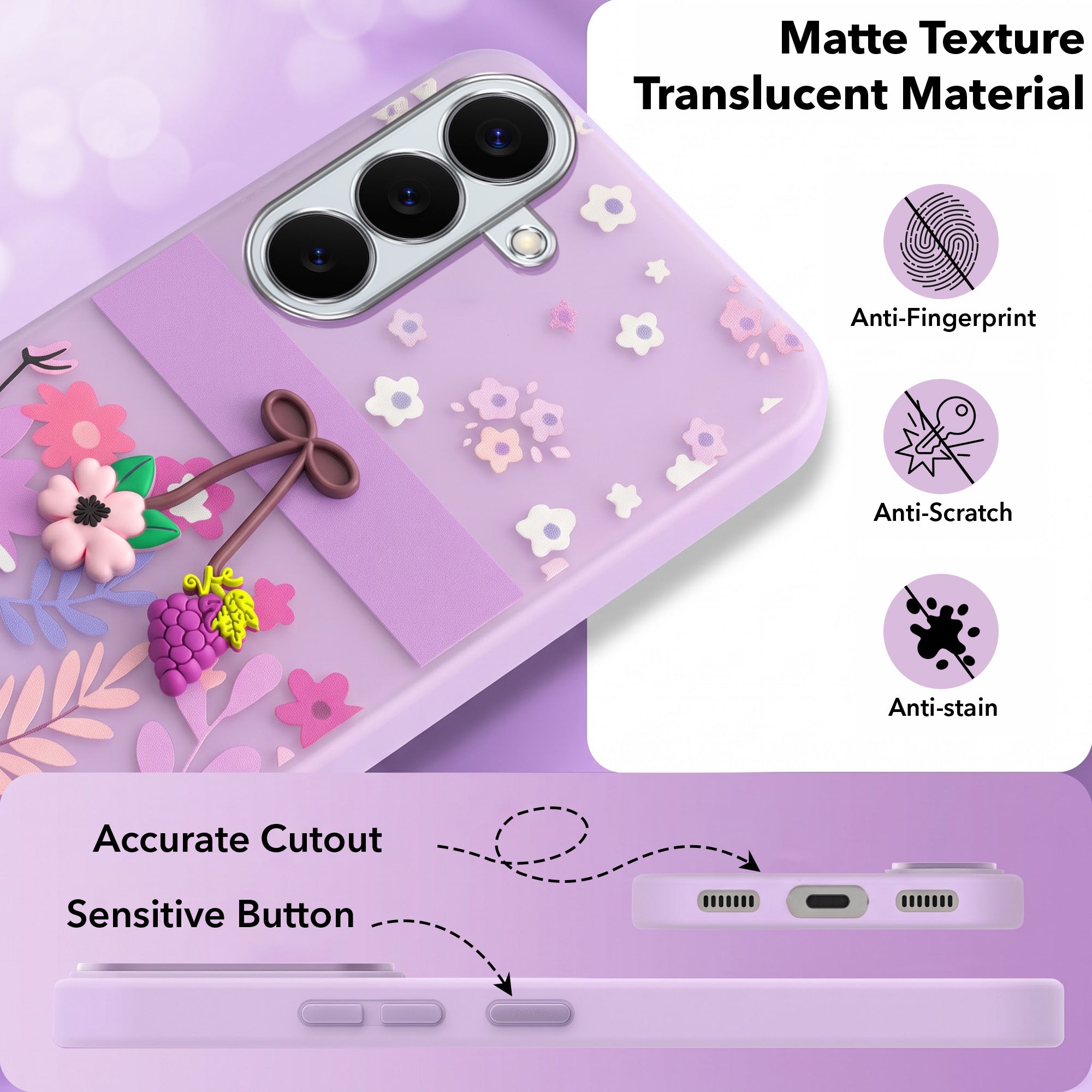 For Samsung Galaxy S26 5G Back Cover Case (3D Cute Cartoons | Hard Back Side Soft | Matte Premium Finish | HD Printing)