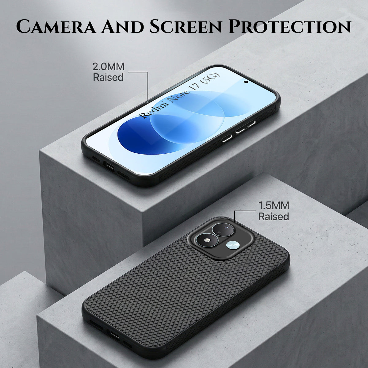 For Redmi Note 17 5G Combo with Back Cover and 9H Tempered Glass (Liquid Silicone | Camera Protection | Oleophobic Coating Screen Glass)