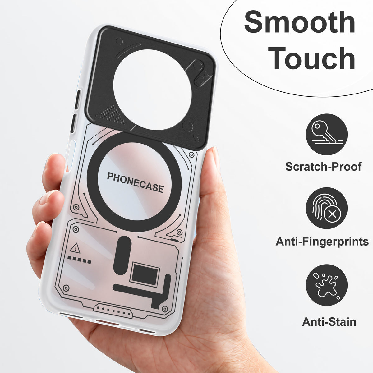 For Realme Narzo 70x 5G Metallic Back Cover Case (Metallic Camera Protection & Buttons | Translucent Milky Shade | Hard Polycarbonate)