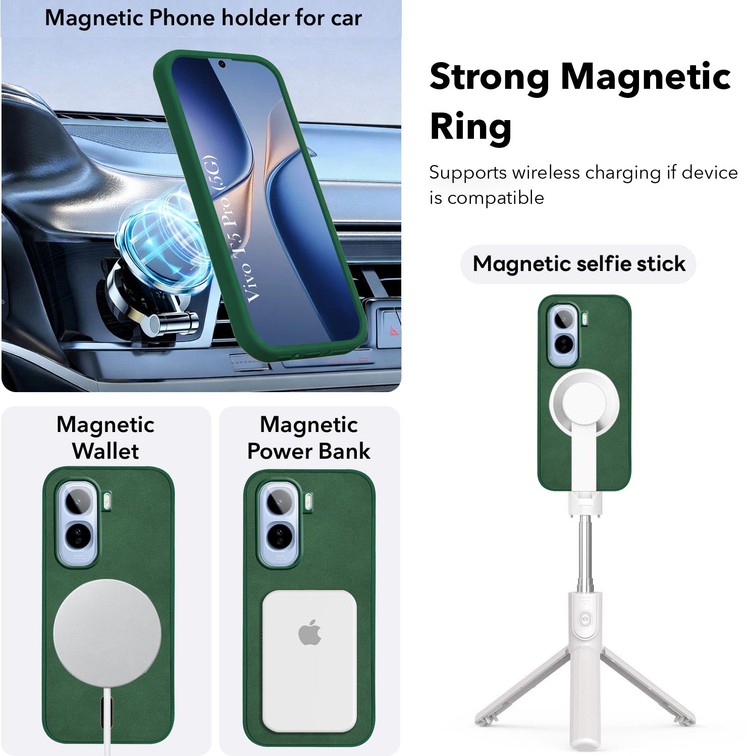 For Vivo T5 Pro 5G Back Cover Case Leather Finish (MagSafe Compatible Wireless Charging | Soft Touch | Camera Bump Protection)
