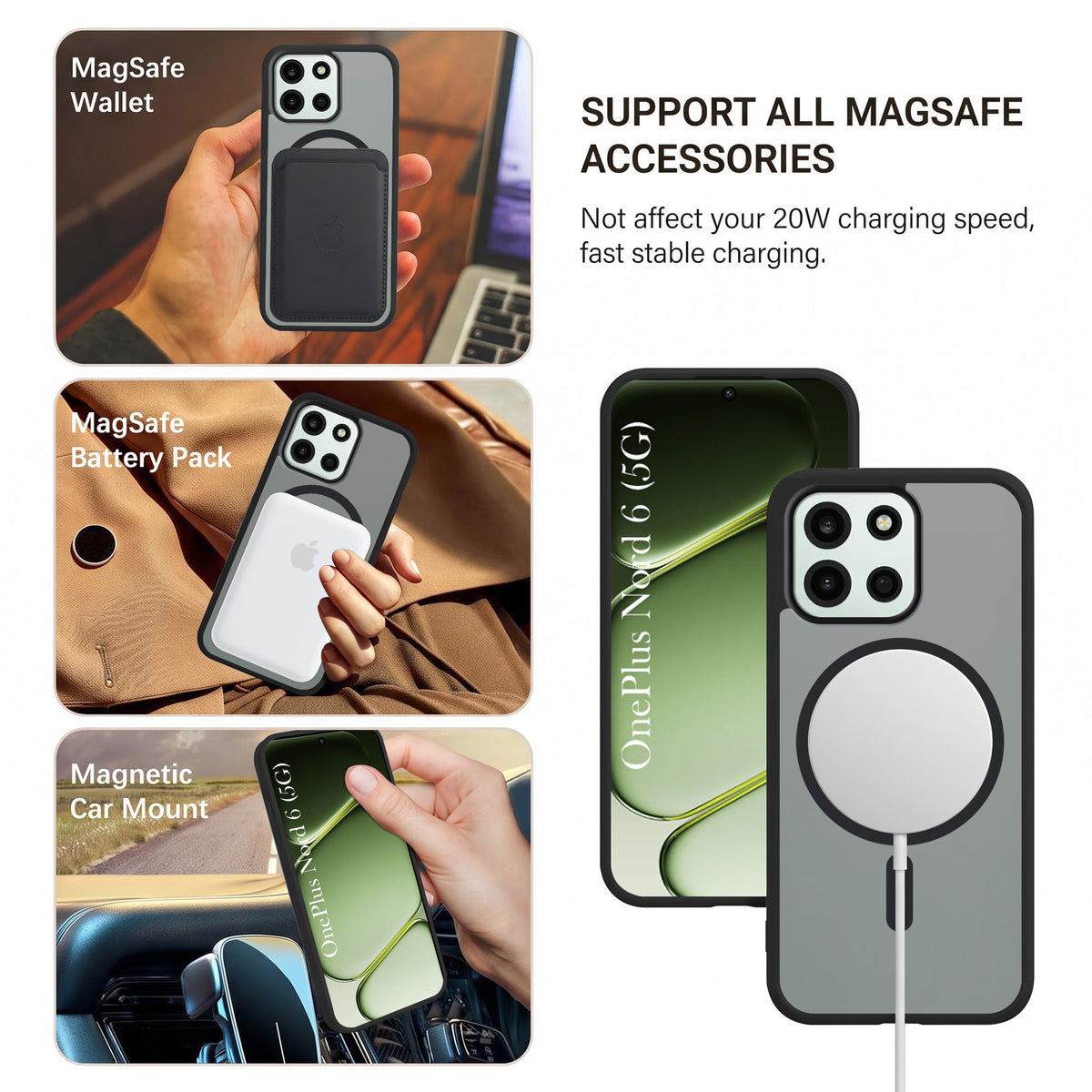 For Oneplus Nord 6 Matte Finish Back Case Cover (MagSafe Compatible | Translucent Soft Touch | Slim and Unbreakable)