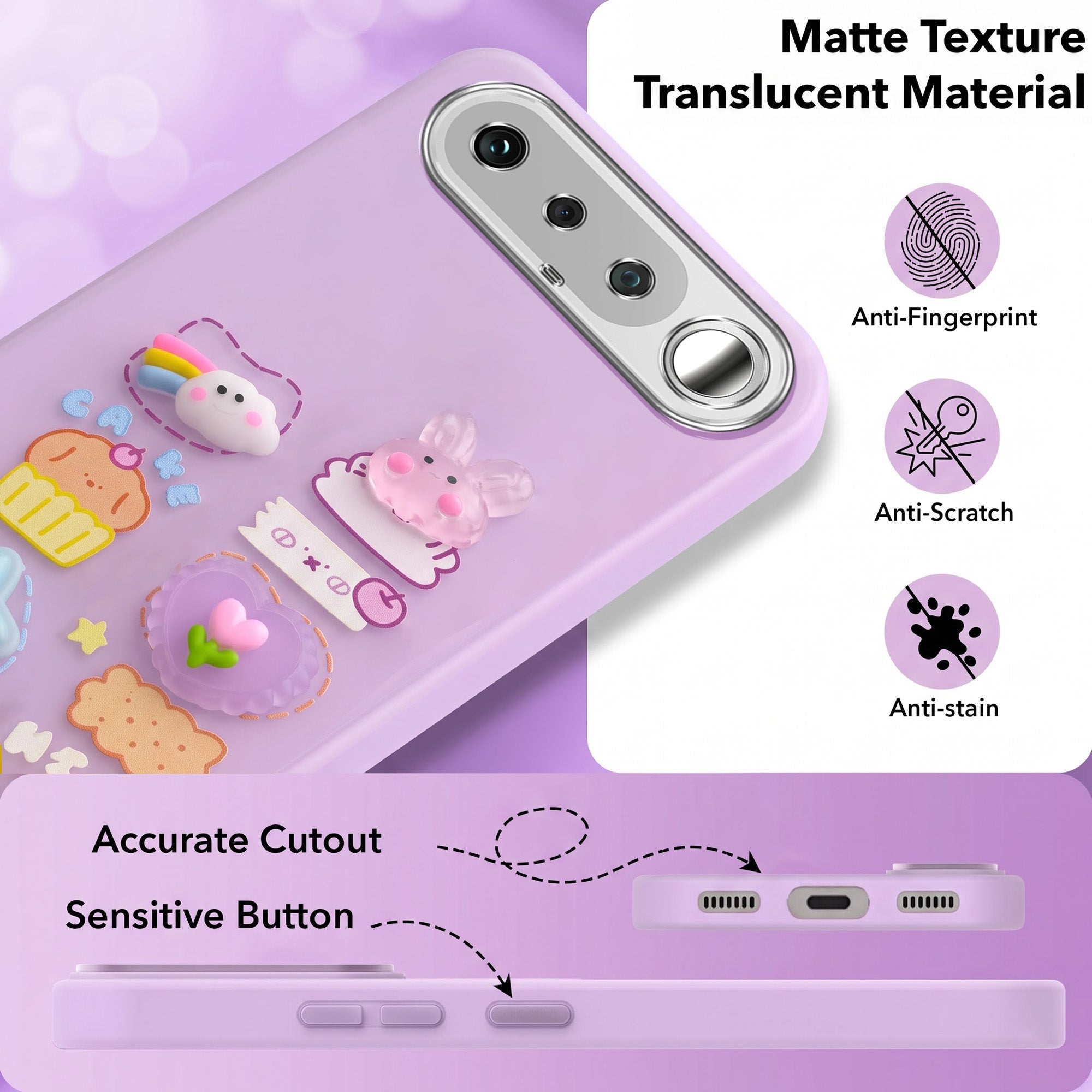 For Realme 16 Back Cover Case (3D Cute Cartoons | Hard Back Side Soft | Matte Premium Finish | HD Printing)