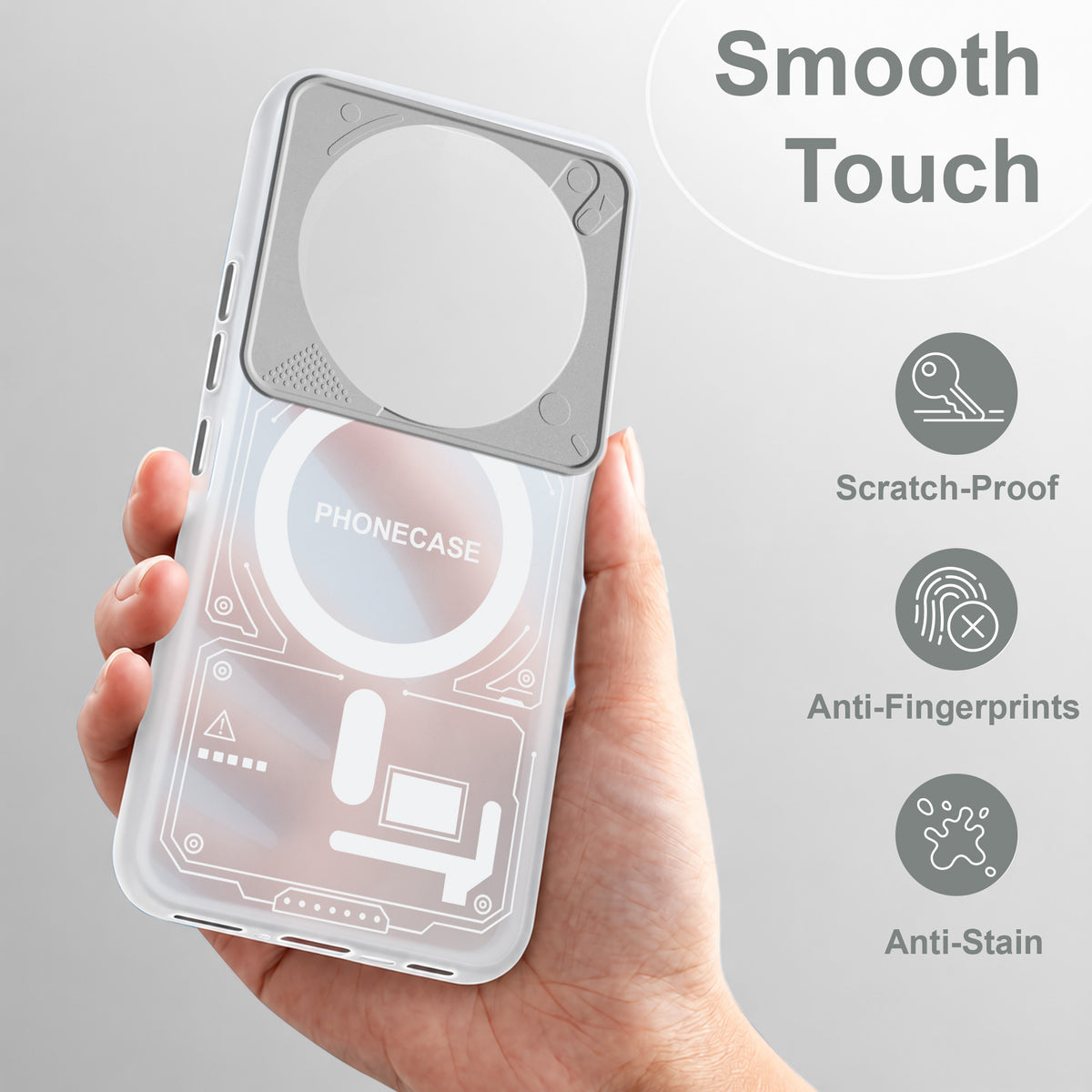 For Vivo iQOO Z10 Metallic Back Cover Case (Metallic Camera Protection & Buttons | Translucent Milky Shade | Hard Polycarbonate)