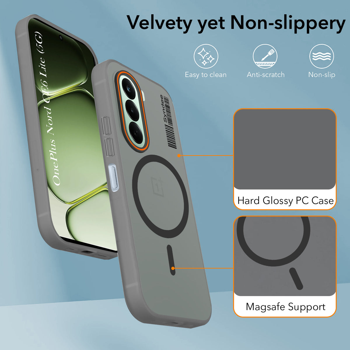 For OnePlus Nord CE 6 Lite Back Cover Case (Soft Touch | Camera Bump Protection | MagSafe Compatible | Matte Finish)