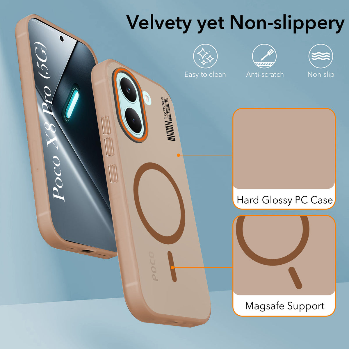 For Poco X8 Pro Back Cover Case (Soft Touch | Camera Bump Protection | MagSafe Compatible | Matte Finish)