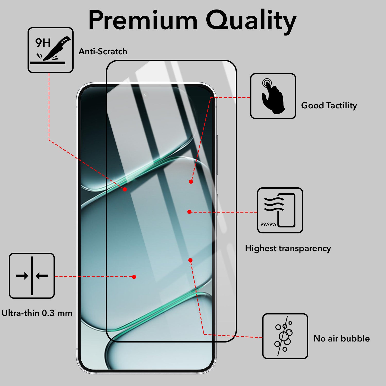 (Pack of 2) Tempered Glass For OnePlus N6X Military-Grade Gorilla Tempered Glass Screen Protector With Installation Kit | Shatterproof, Full Coverage, HD Clear, Scratch Resistant