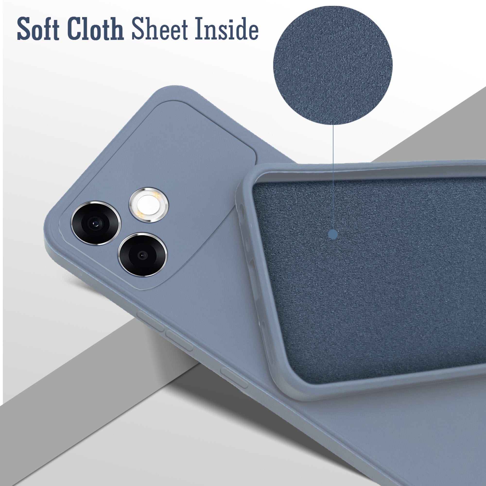 For Oppo F33 Pro 5G Back Cover Case (Matte Finish Silicone with Inside Fiber cloth)