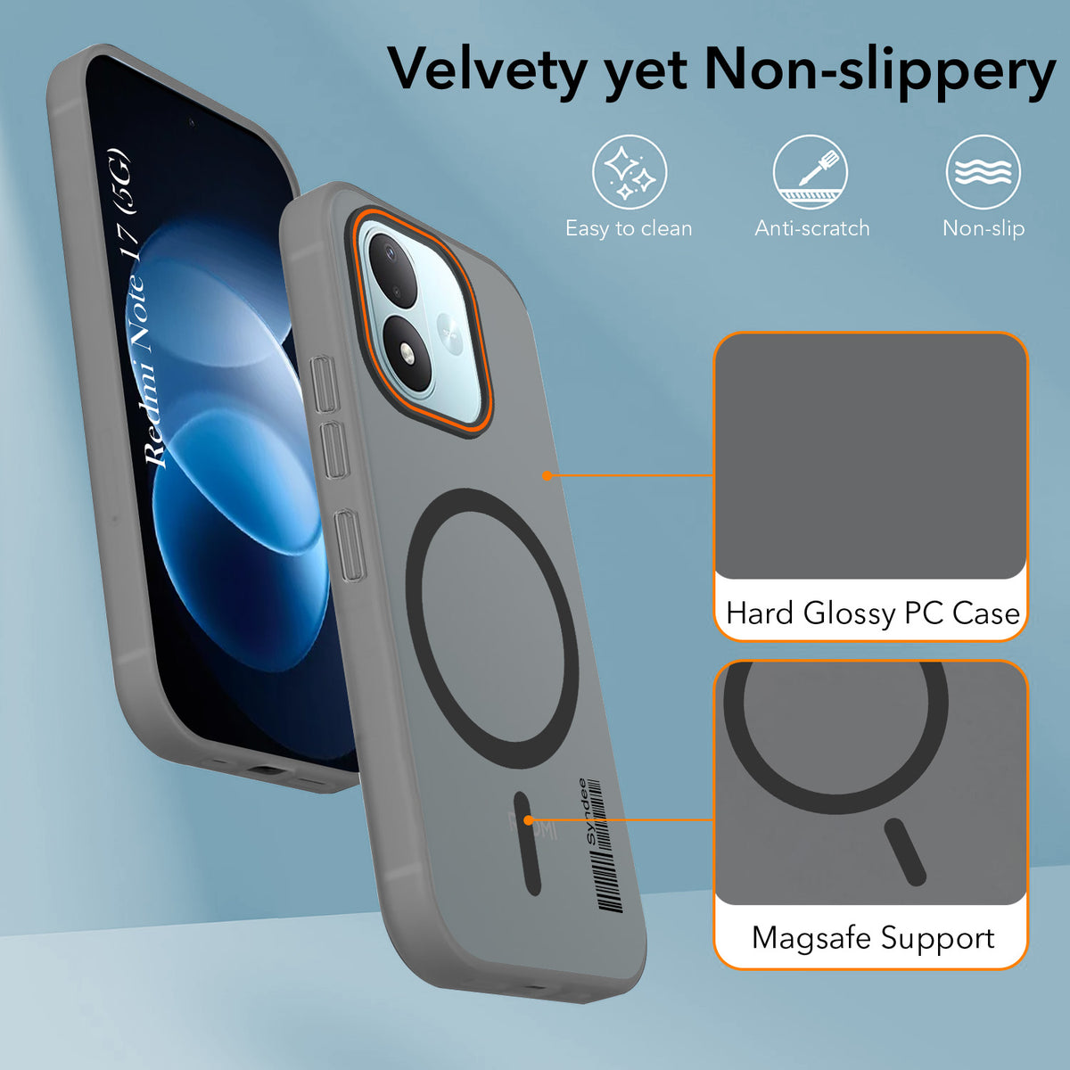 For Redmi Note 17 5G Back Cover Case (Soft Touch | Camera Bump Protection | MagSafe Compatible | Matte Finish)