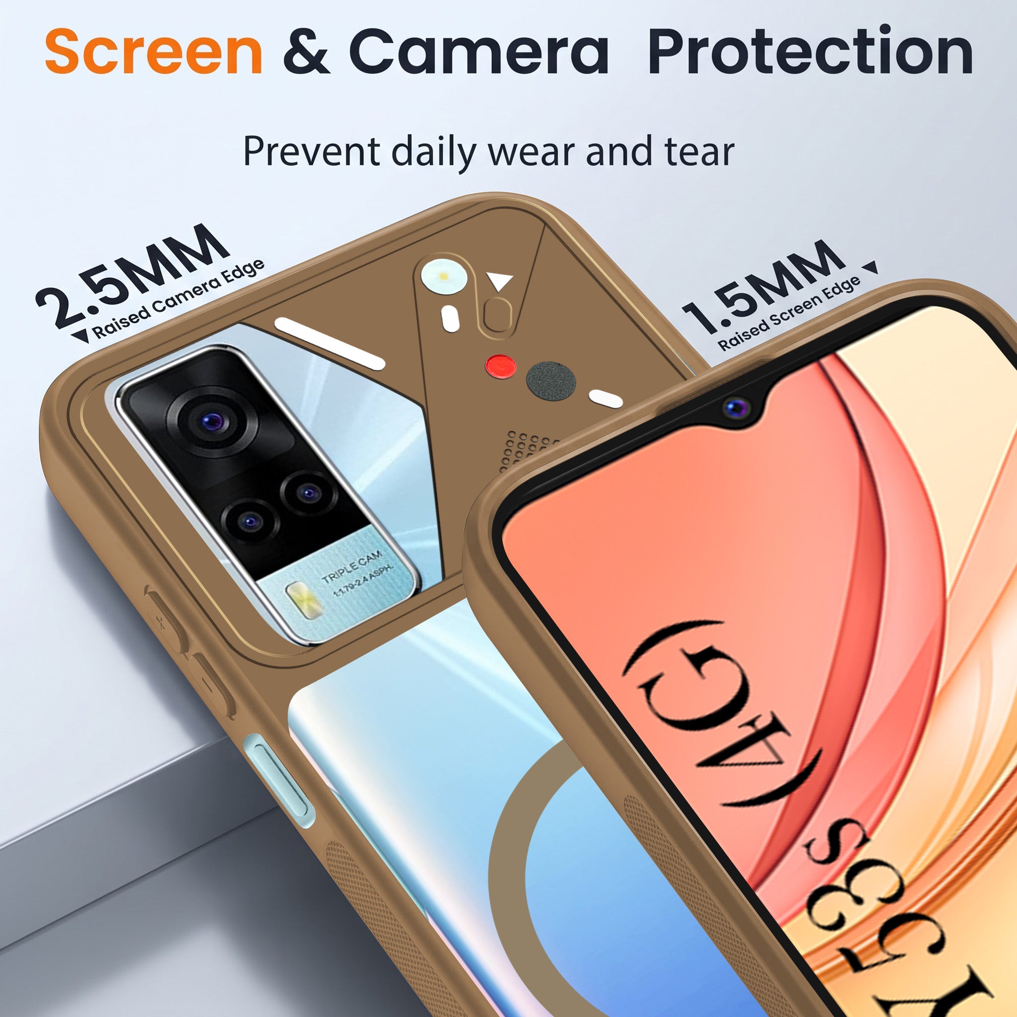 For Vivo Y53s 4G Back Cover Case Lifetime Anti-Yellow Clear (Camera Protection | Side Grip | Wireless MagSafe Compatible)