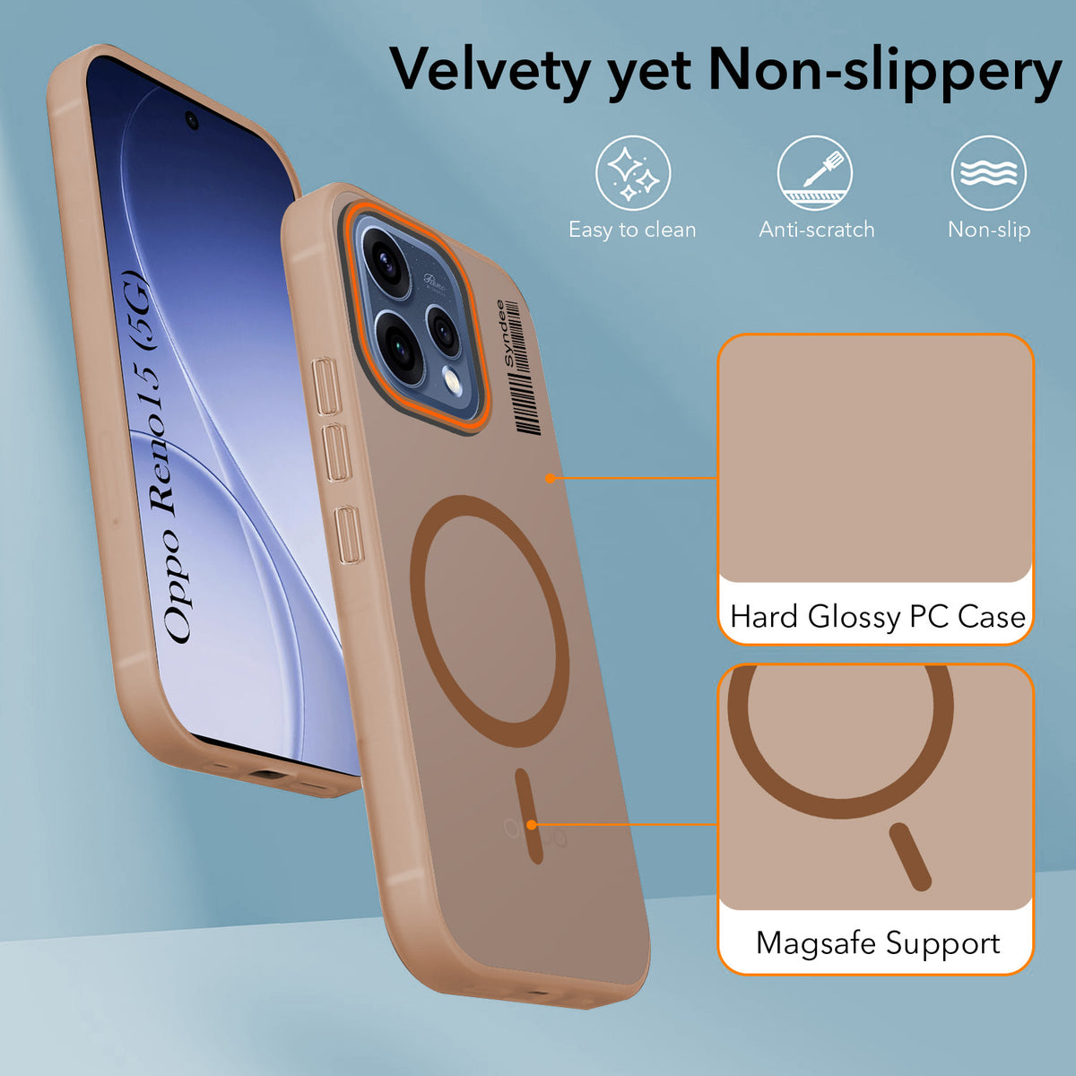For Oppo Reno15 5G | Oppo Reno 15 5G Back Cover Case (Soft Touch | Camera Bump Protection | MagSafe Compatible | Matte Finish)