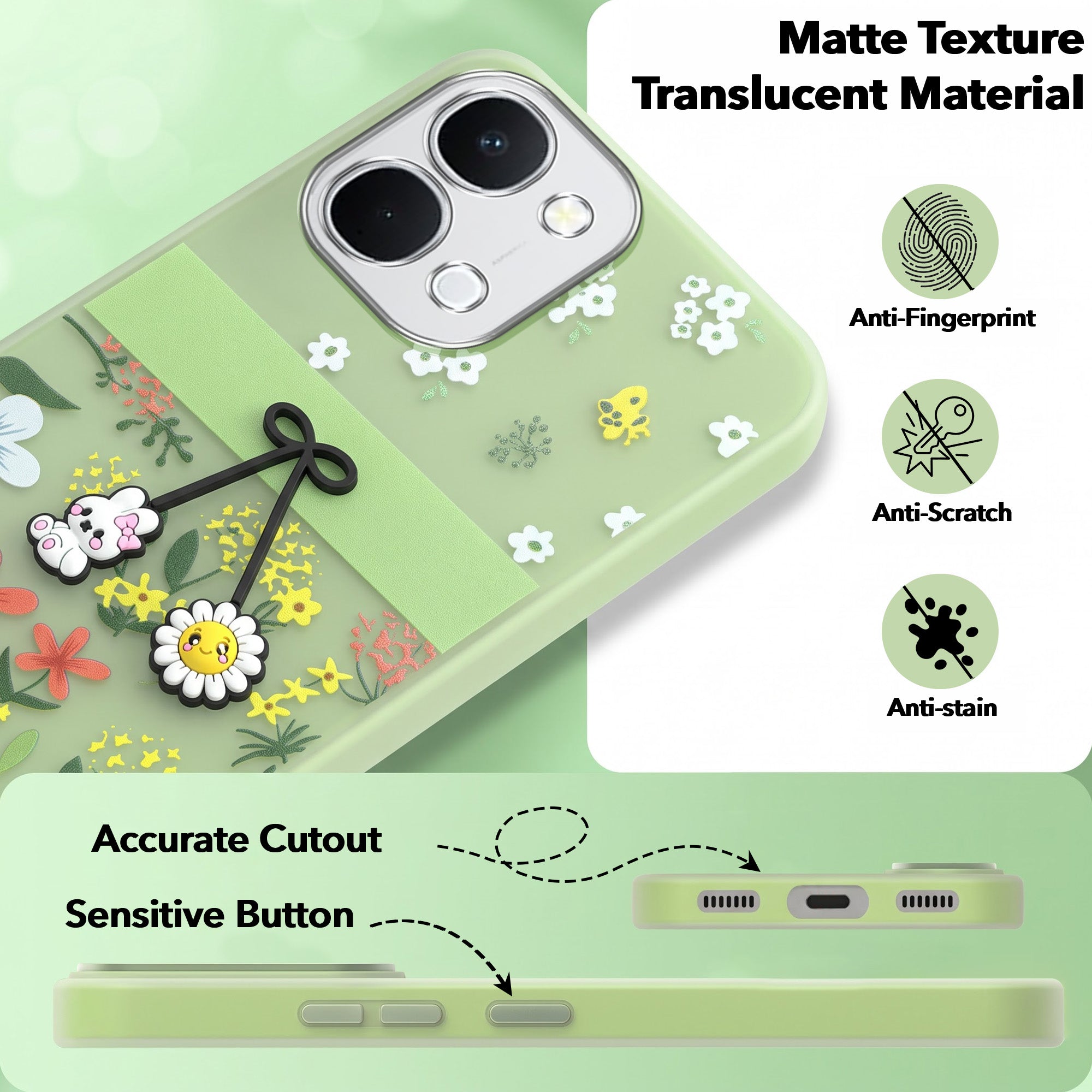 For Vivo Y51 Pro 5G | Vivo T5x Back Cover Case (3D Cute Cartoons | Hard Back Side Soft | Matte Premium Finish | HD Printing)