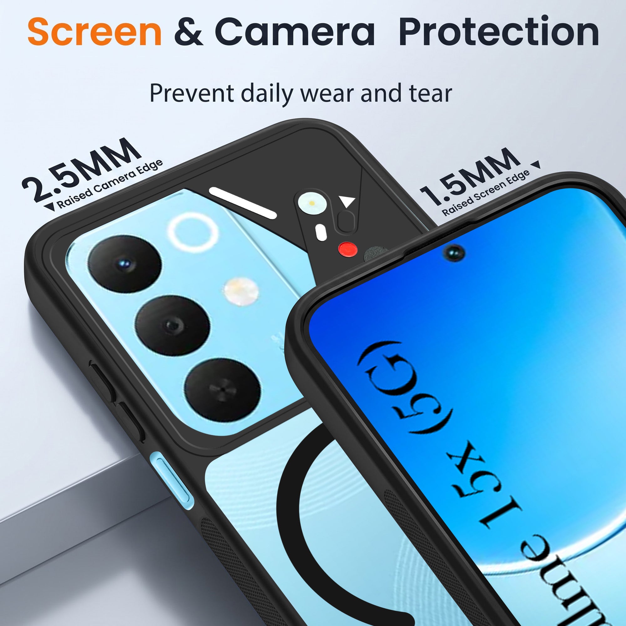 For Realme 15X Back Cover Case Lifetime Anti-Yellow Clear (Camera Protection | Side Grip | Wireless MagSafe Compatible)