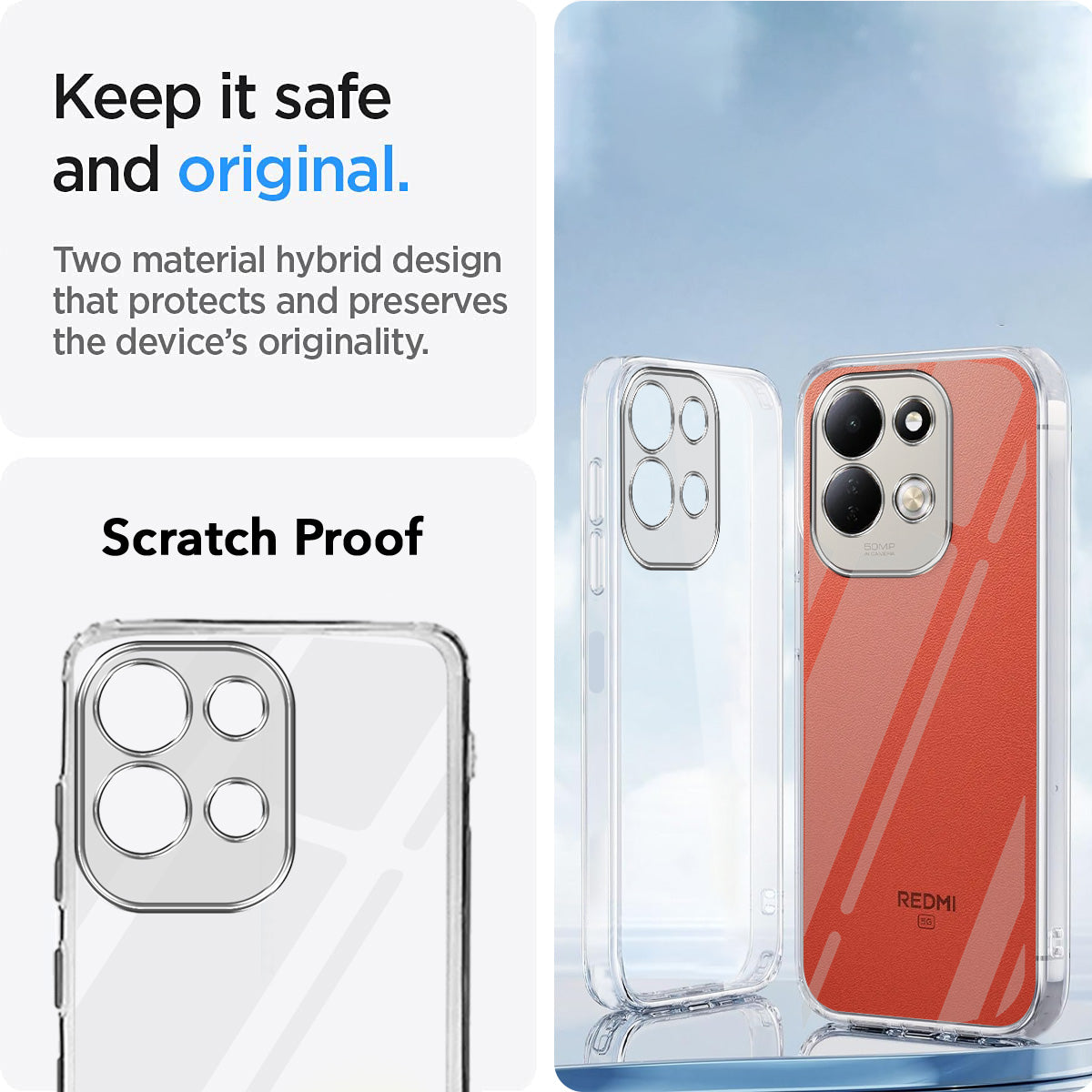 For Redmi 17 5G Back Cover Case Silicone (Clear Shockproof Case with Camera Protection | Soft and Flexible | Transparent)