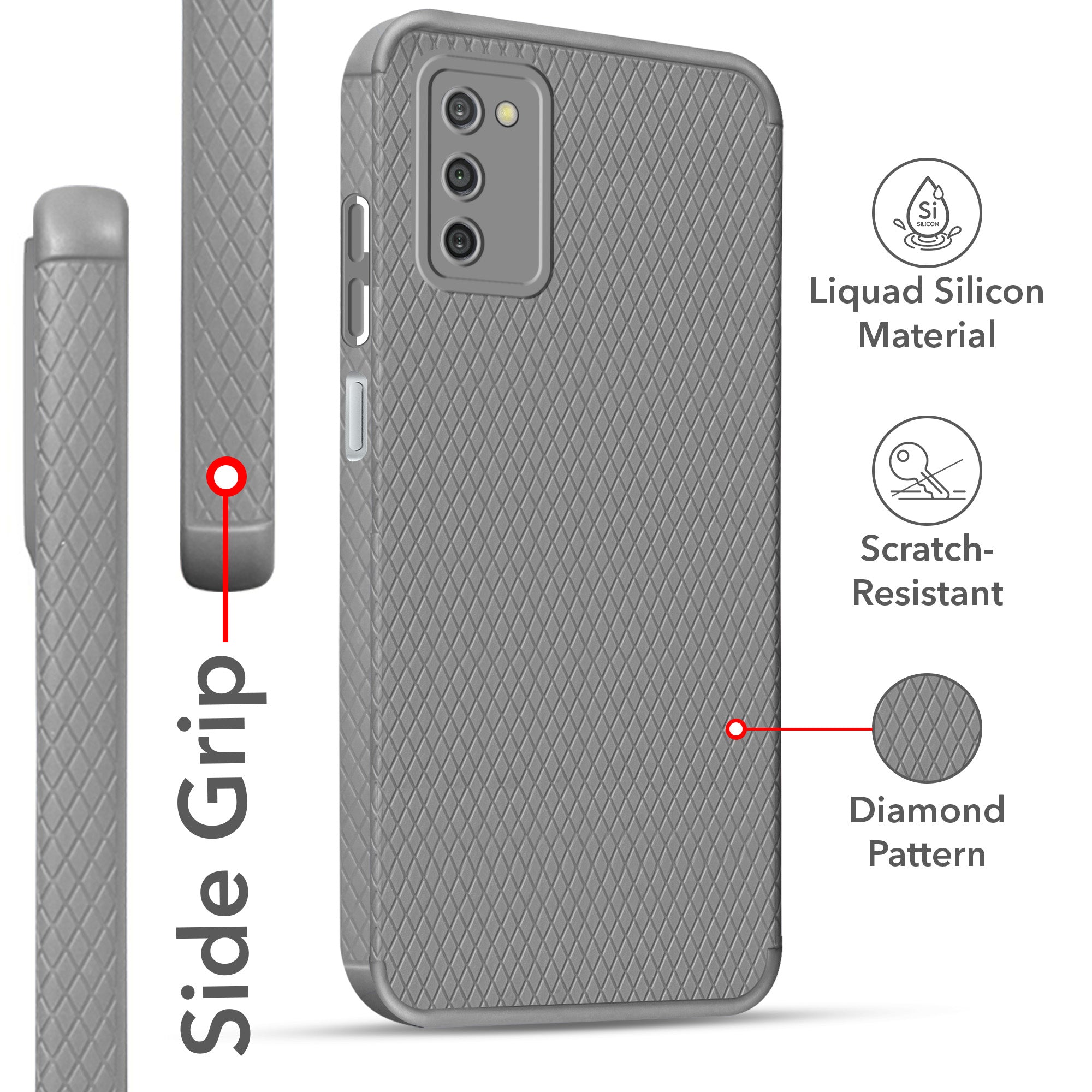 For Samsung Galaxy A03s Back Cover Case Liquid Silicone (Camera Protection | Side Grip Texture | Soft and Flexible) (Copy)