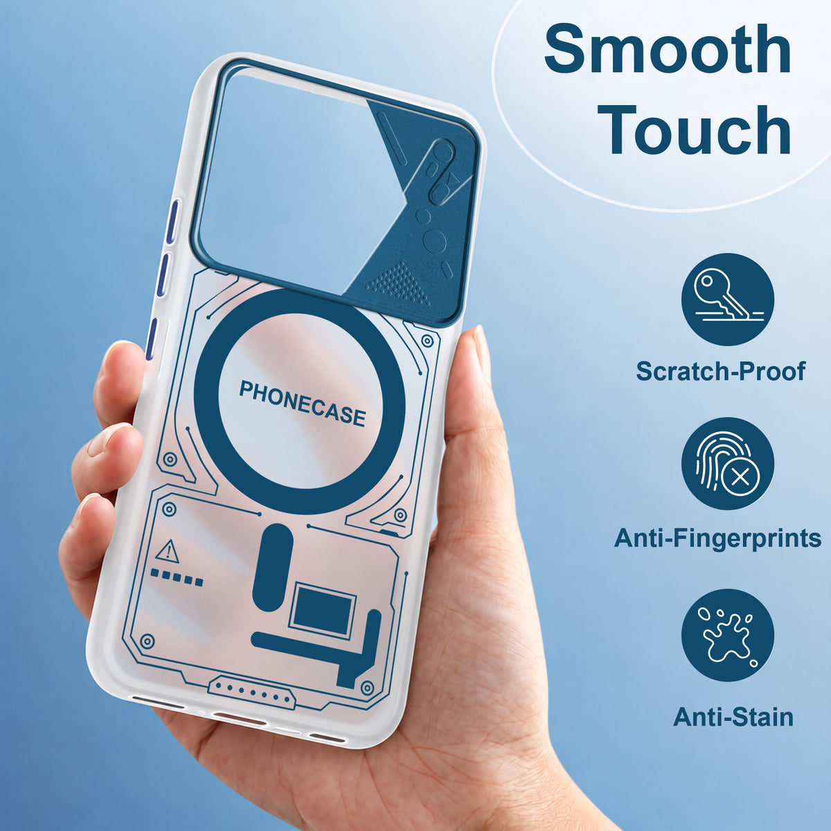 For Vivo T5 Pro 5G Metallic Back Cover Case (Metallic Camera Protection & Buttons | Translucent Milky Shade | Hard Polycarbonate)