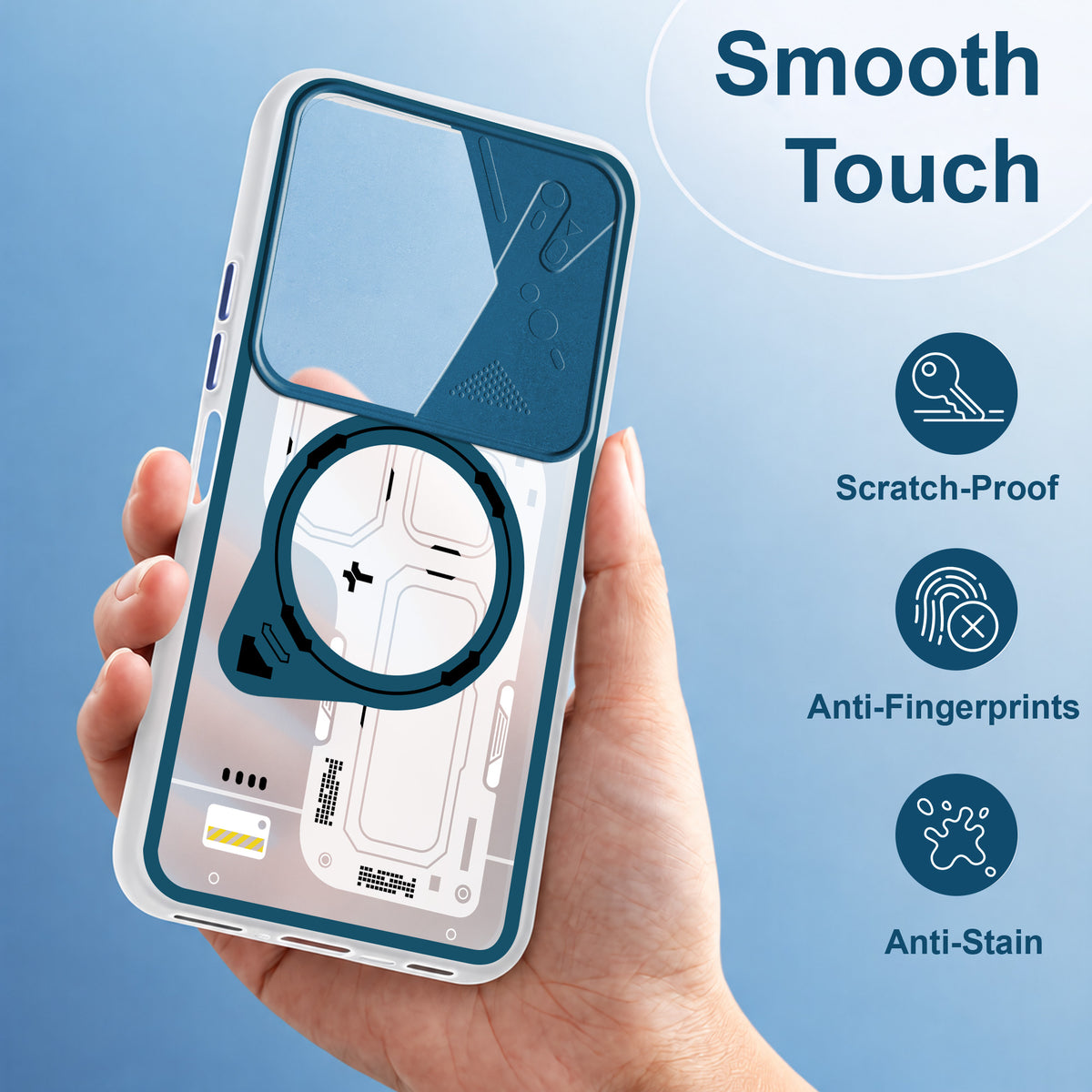 For Realme P4 Lite 5G | Narzo 100 Lite 5G Metallic Back Cover Case (Metallic Camera Protection & Buttons | Translucent Milky Shade | Hard Polycarbonate)