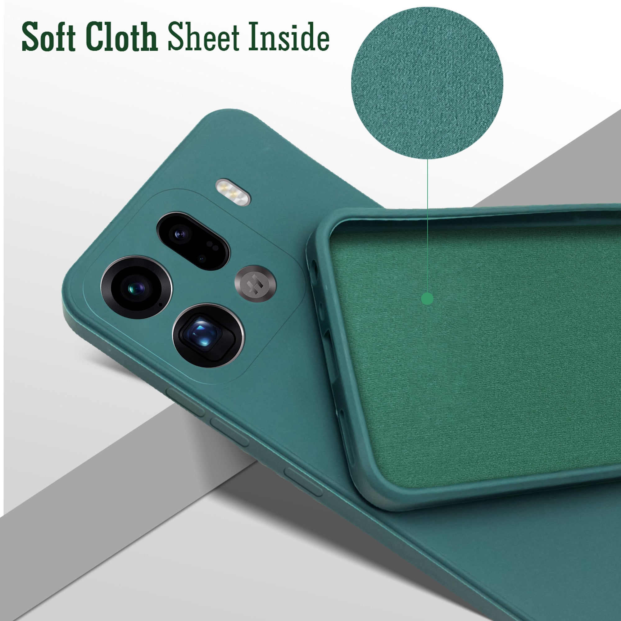 For Oppo Find X9 Pro Back Cover Case (Matte Finish Silicone with Inside Fiber cloth) (Copy)