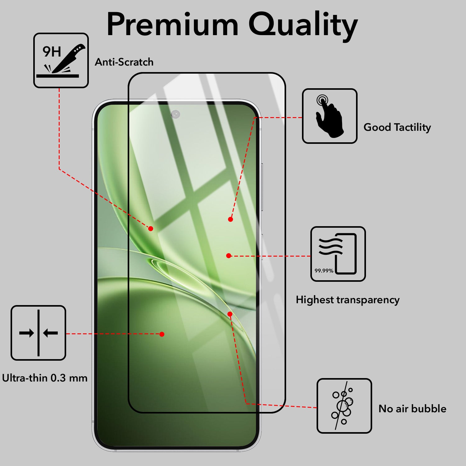 Tempered Glass For Vivo X300 FE Military-Grade Gorilla Tempered Glass Screen Protector With Installation Kit | Shatterproof, Full Coverage, HD Clear, Scratch Resistant (Pack of 1)