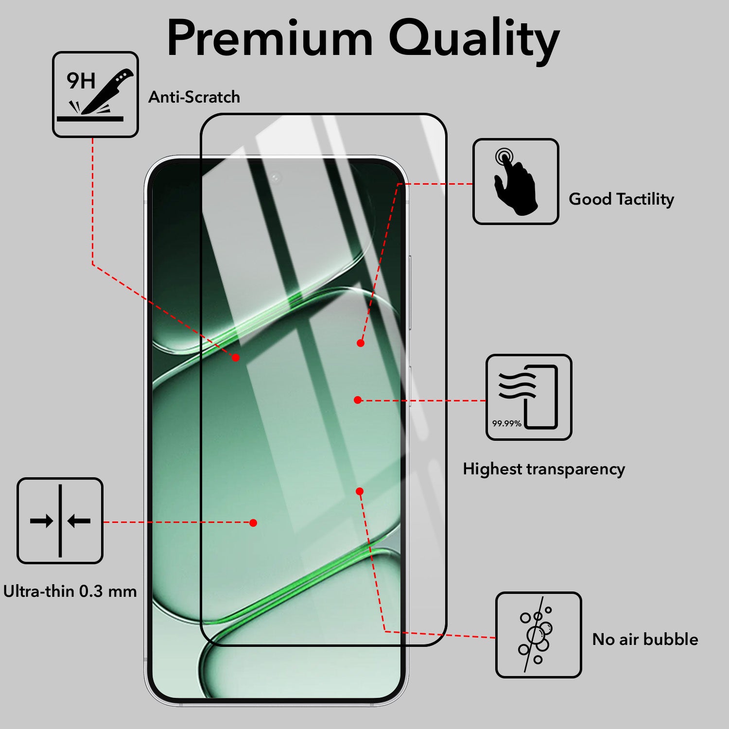 (Pack of 2) Tempered Glass For OnePlus N6 Military-Grade Gorilla Tempered Glass Screen Protector With Installation Kit | Shatterproof, Full Coverage, HD Clear, Scratch Resistant