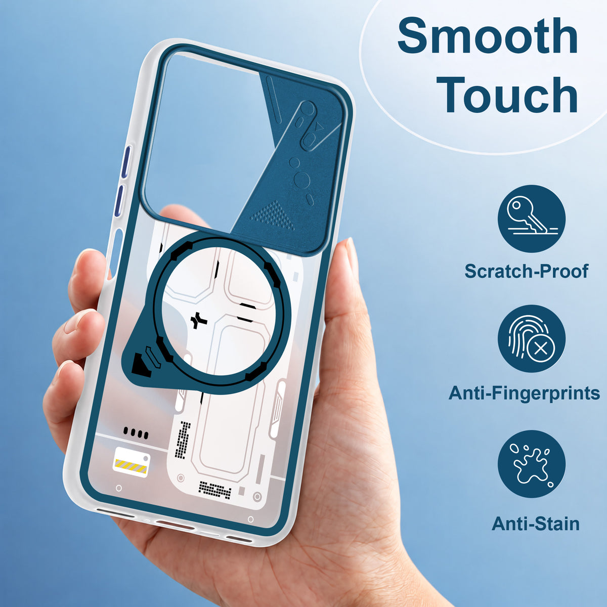 For Vivo Y29 Metallic Back Cover Case (Metallic Camera Protection & Buttons | Translucent Milky Shade | Hard Polycarbonate)