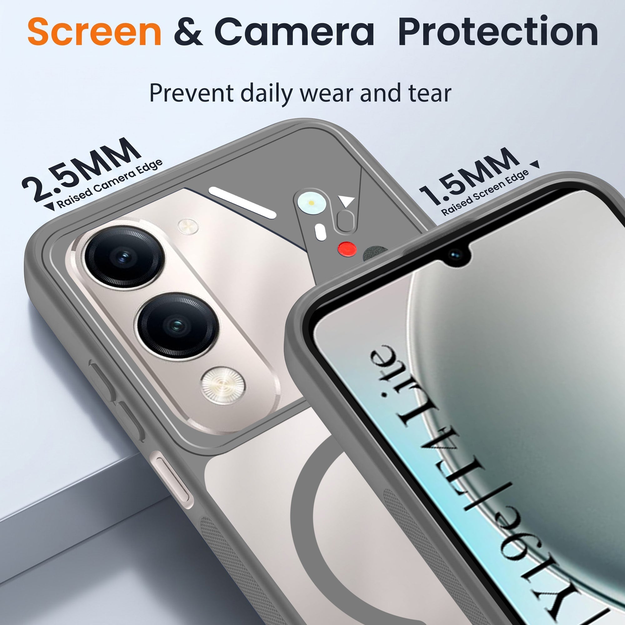 For Vivo Y19 | Vivo Y19e | Vivo T4 Lite Back Cover Case Lifetime Anti-Yellow Clear (Camera Protection | Side Grip | Wireless MagSafe Compatible)