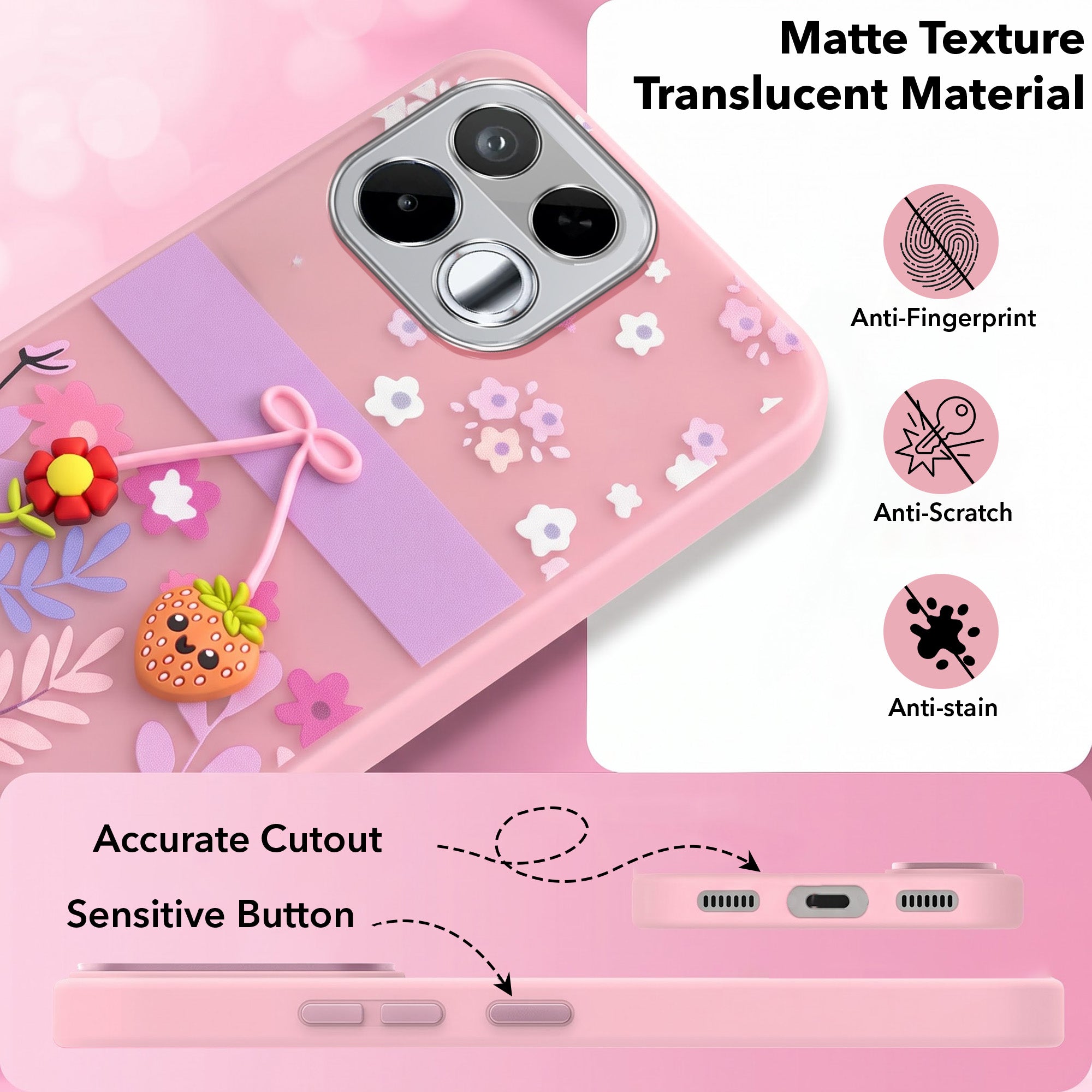 For Realme 16T 5G Back Cover Case (3D Cute Cartoons | Hard Back Side Soft | Matte Premium Finish | HD Printing)