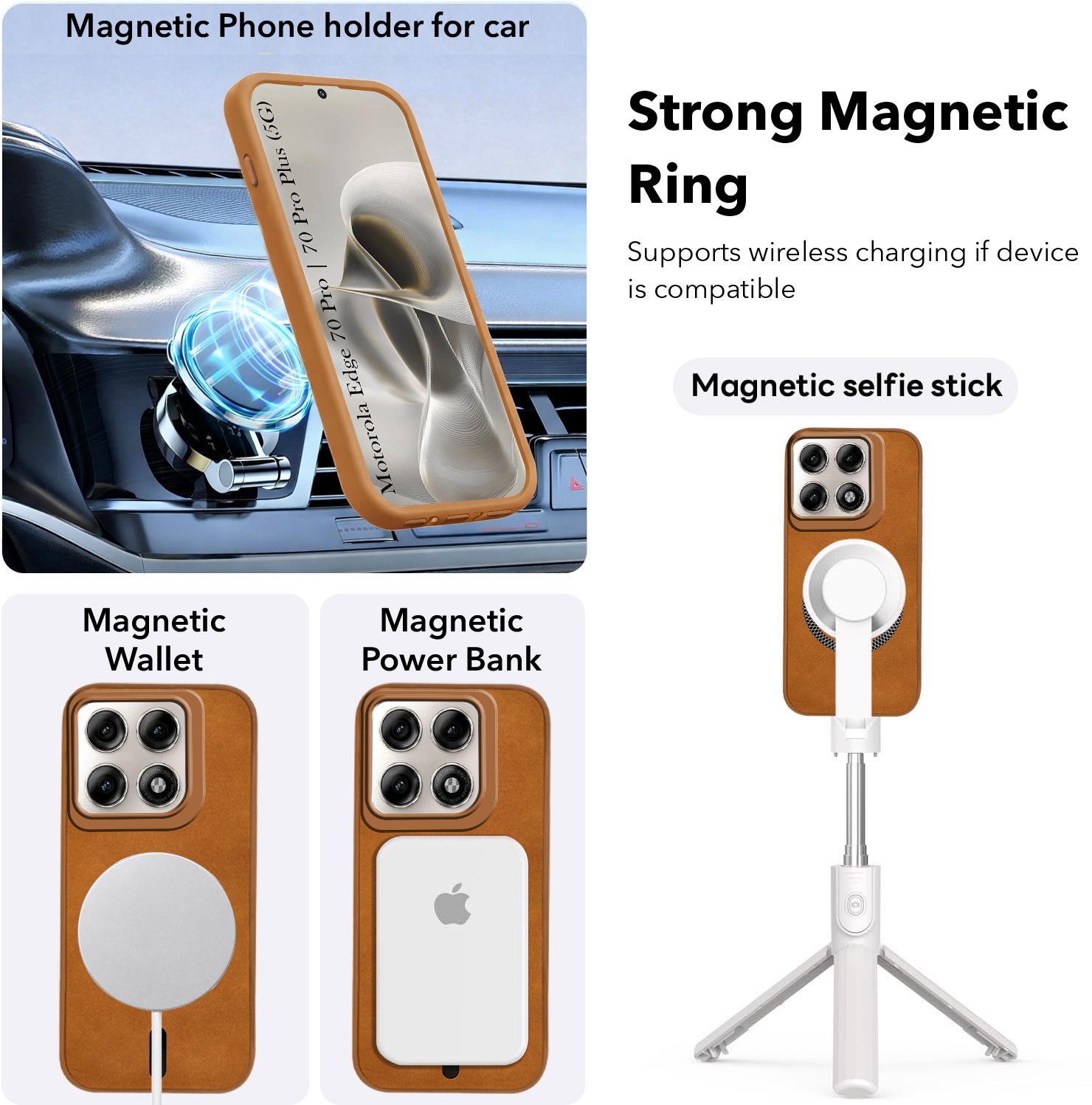 For iPhone 17 Pro | iPhone 18 Pro Back Cover Case Leather Finish (MagSafe Compatible Wireless Charging | Soft Touch | Camera Bump Protection)