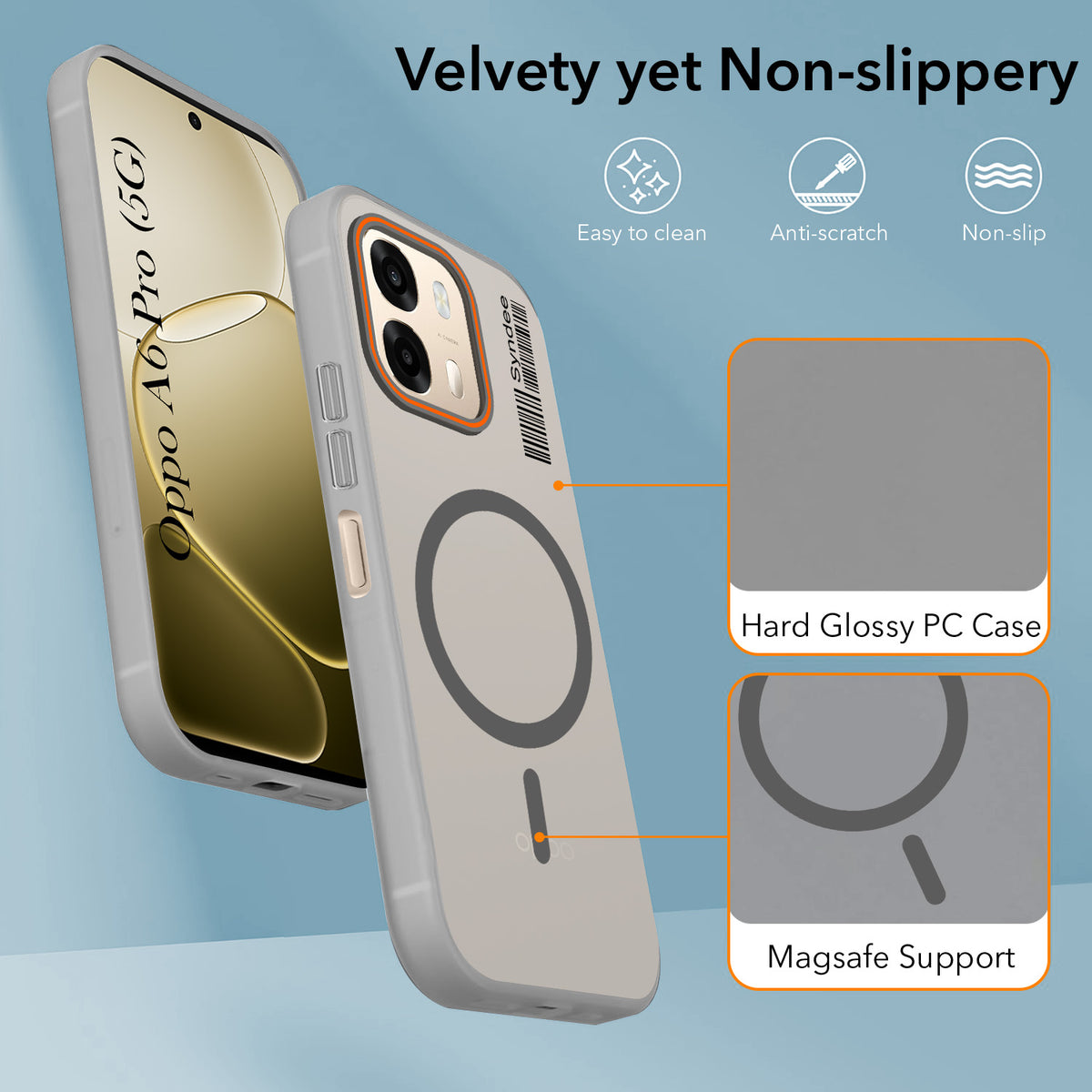 For Oppo A6 Pro Back Cover Case (Soft Touch | Camera Bump Protection | MagSafe Compatible | Matte Finish)
