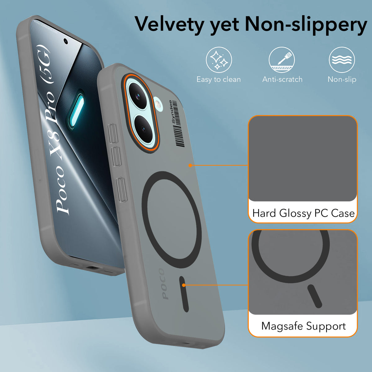 For Poco X8 Pro Back Cover Case (Soft Touch | Camera Bump Protection | MagSafe Compatible | Matte Finish)