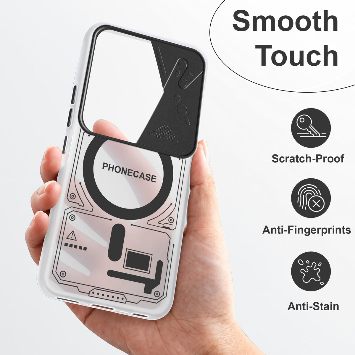 For Vivo T4R Metallic Back Cover Case (Metallic Camera Protection & Buttons | Translucent Milky Shade | Hard Polycarbonate)