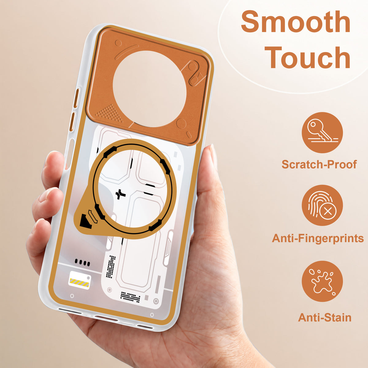For Realme C65 5G Metallic Back Cover Case (Metallic Camera Protection & Buttons | Translucent Milky Shade | Hard Polycarbonate)