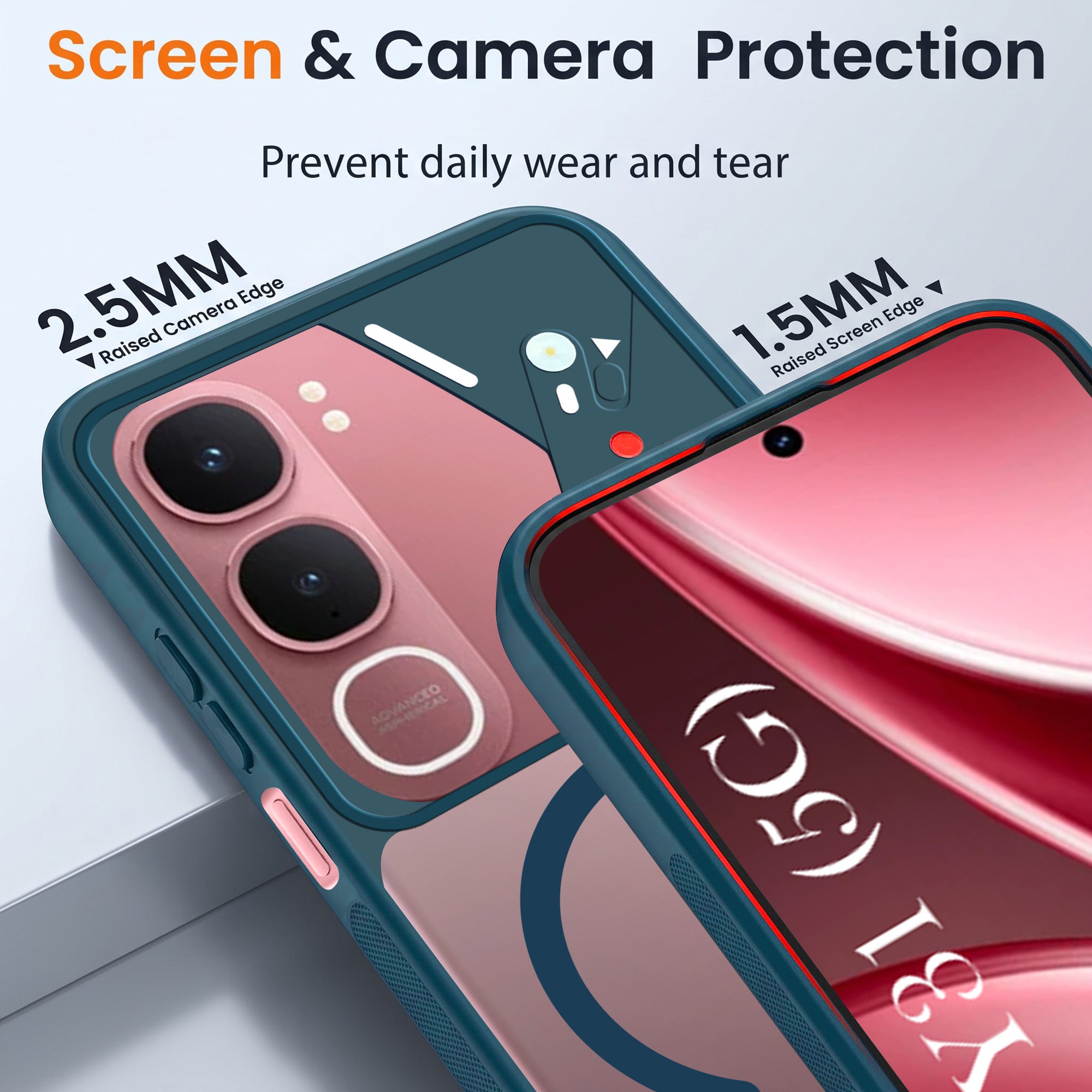 For Vivo Y31 5G Back Cover Case Lifetime Anti-Yellow Clear (Camera Protection | Side Grip | Wireless MagSafe Compatible)