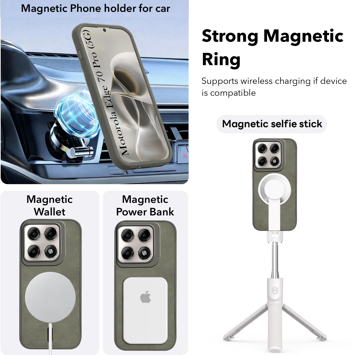 For Motorola Moto Edge 70 Pro Back Cover Case Leather Finish (MagSafe Compatible Wireless Charging | Soft Touch | Camera Bump Protection)