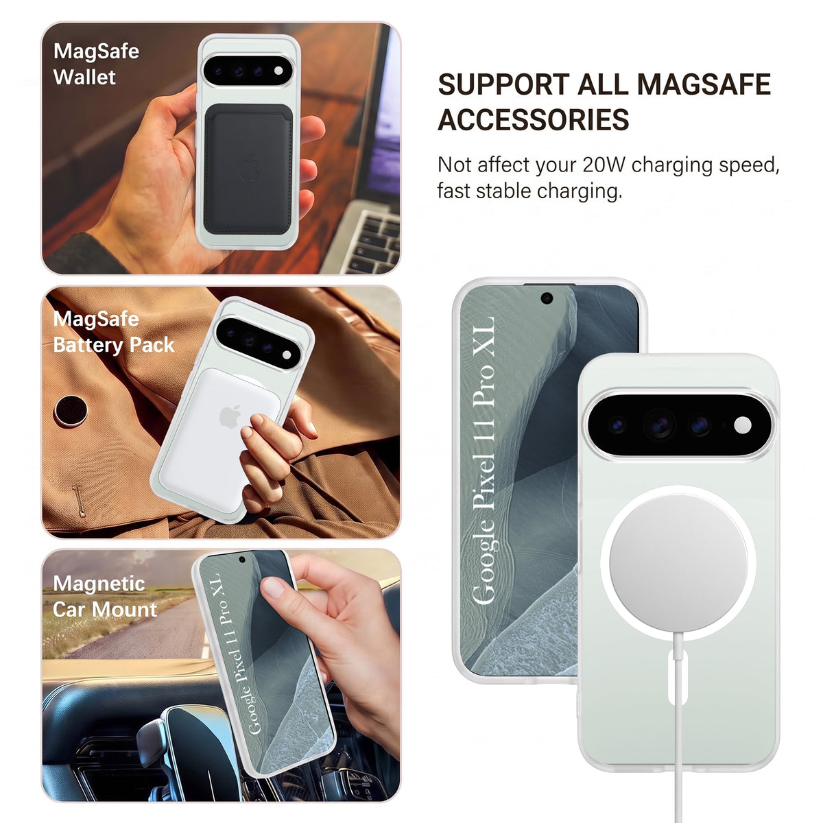 For Google Pixel 11 Pro XL Matte Finish Back Case Cover (MagSafe Compatible | Translucent Soft Touch | Slim and Unbreakable)
